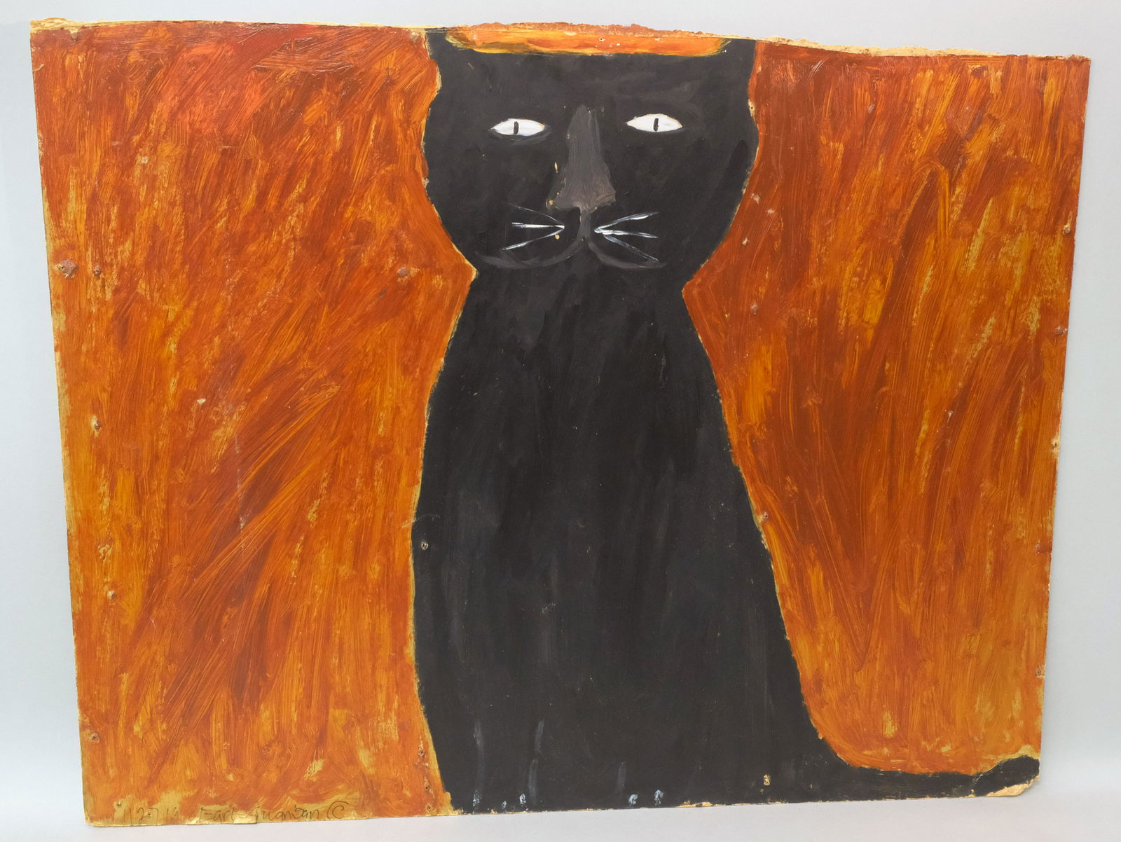 Earl Swanigan, Large Outsider Art Cat Painting (1 of 5)