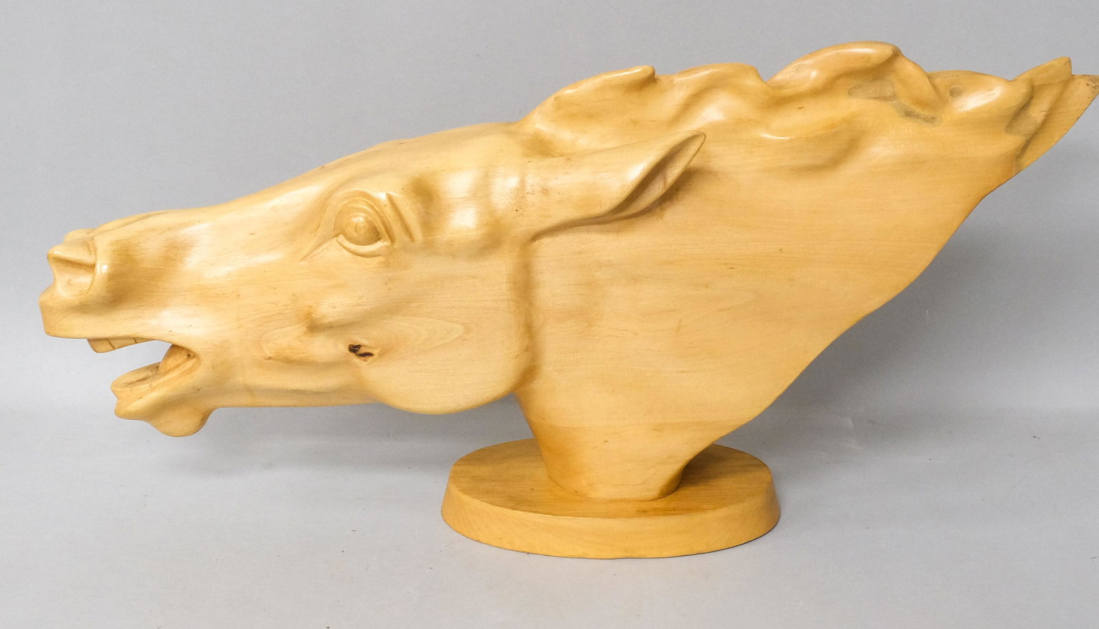 Alfonso Bini Carved Wood Horse Head Sculpture (1 of 8)