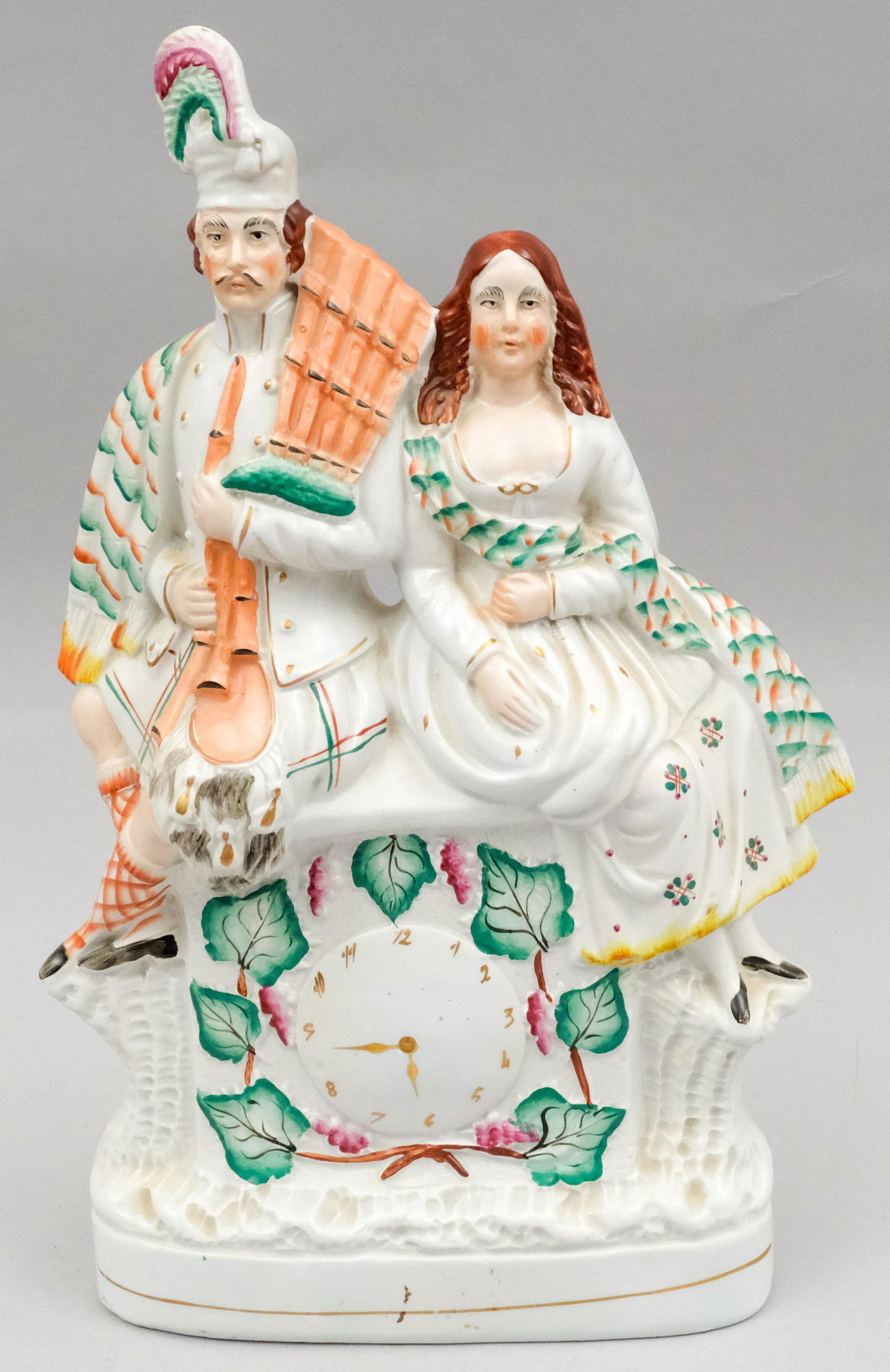 Staffordshire Figural Couple with Clock Group (1 of 8)