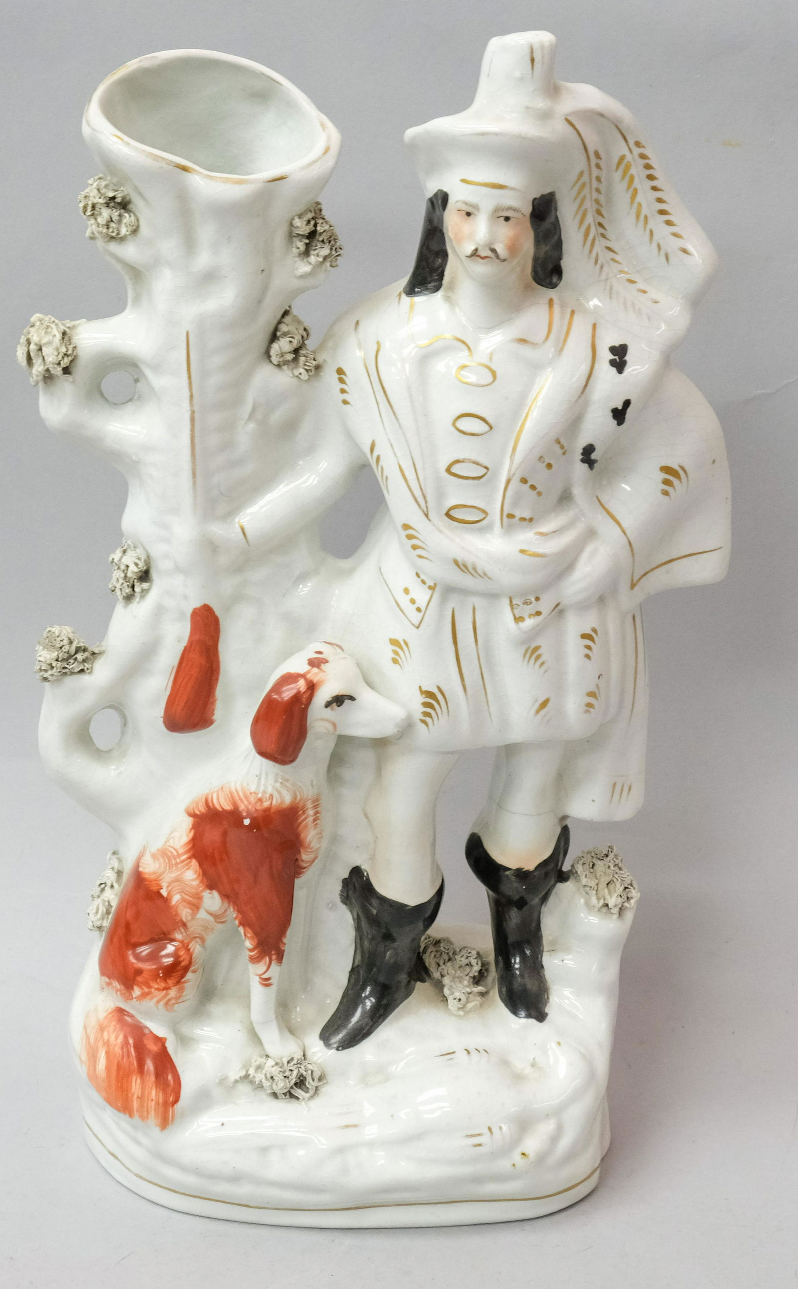 Large Staffordshire Figural Group Huntsman and Dog (1 of 10)