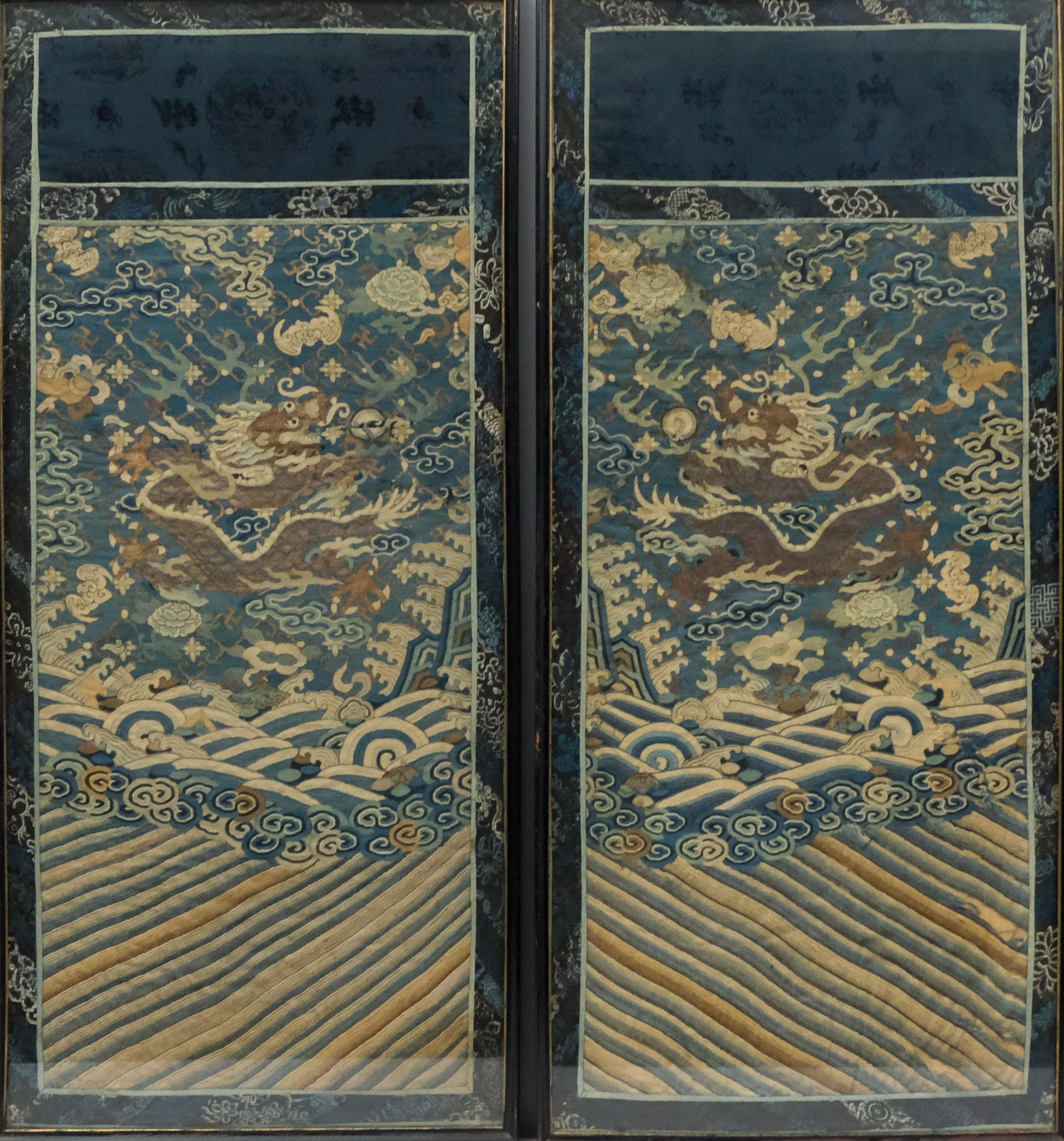 Pair of Imperial 5-Claw Dragon Embroidery Panels (1 of 10)