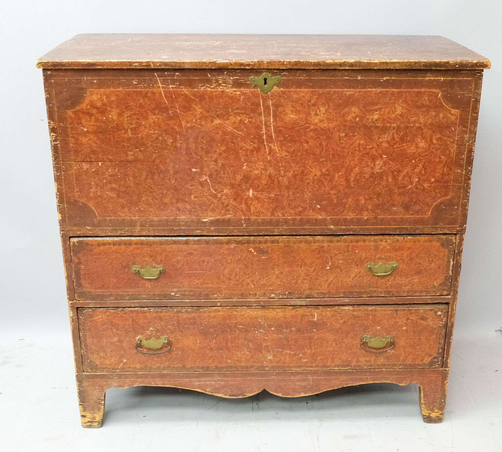 Two Drawer Sponge Paint Decorated Blanket Chest (1 of 9)