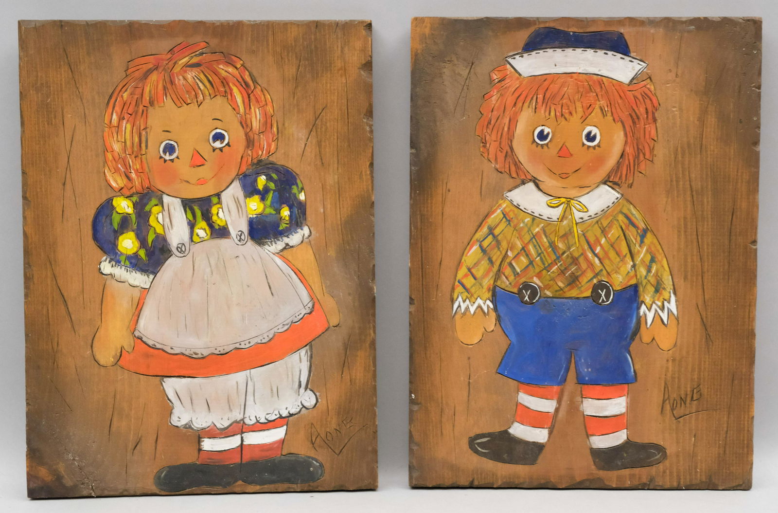 Raggedy Ann and Andy Folk Art Panels (1 of 4)