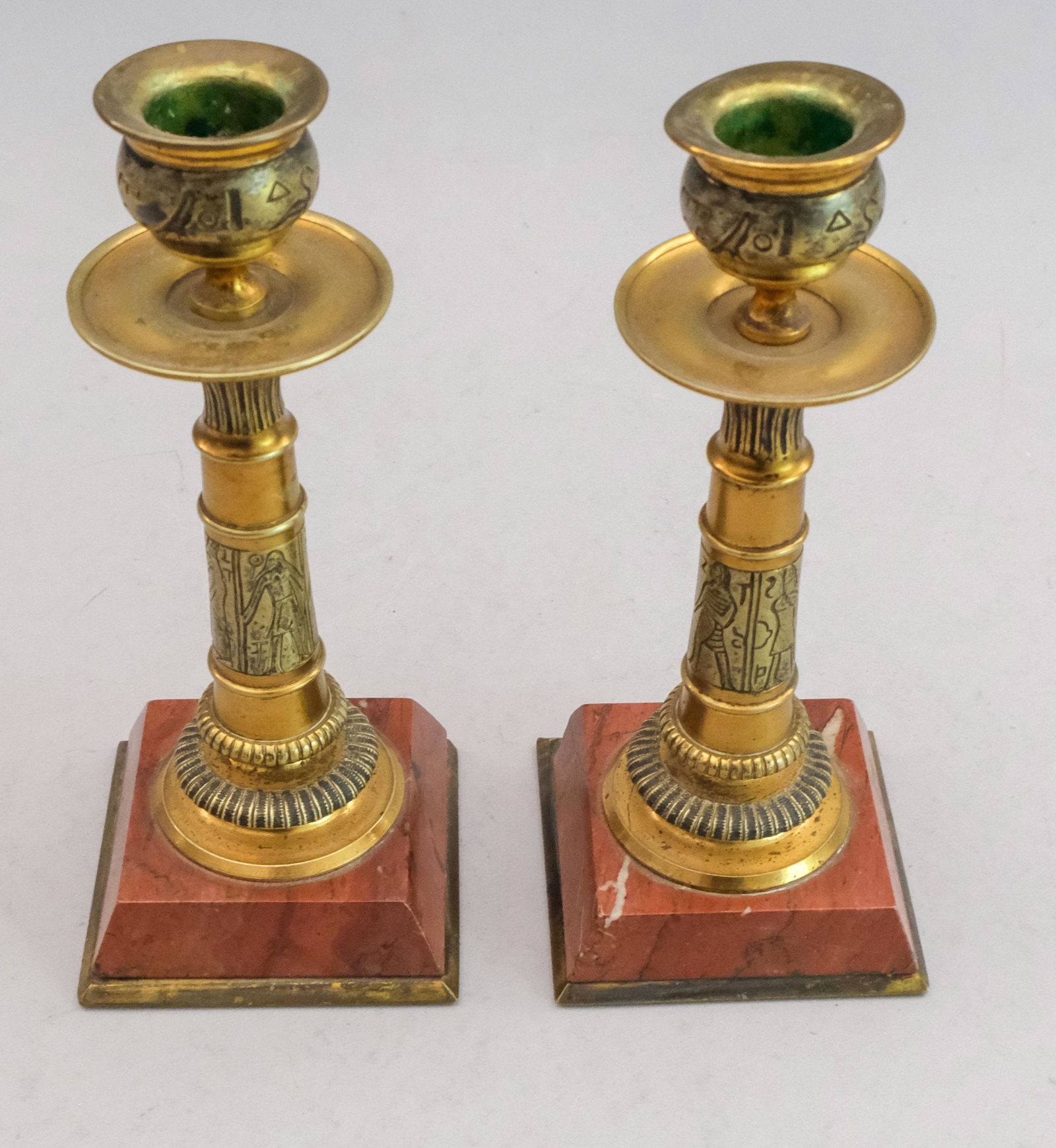 Pair of Egyptian Revival Candlesticks (1 of 8)