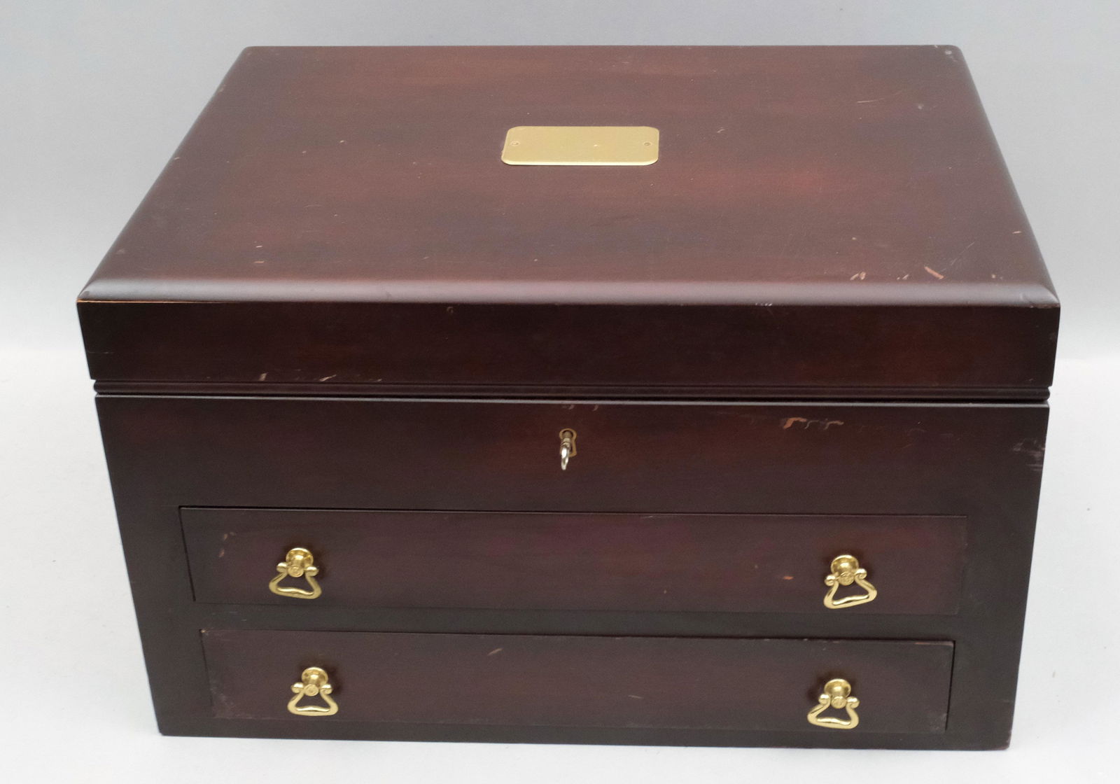 Large Reed & Barton Mahogany Flatware Chest (1 of 10)