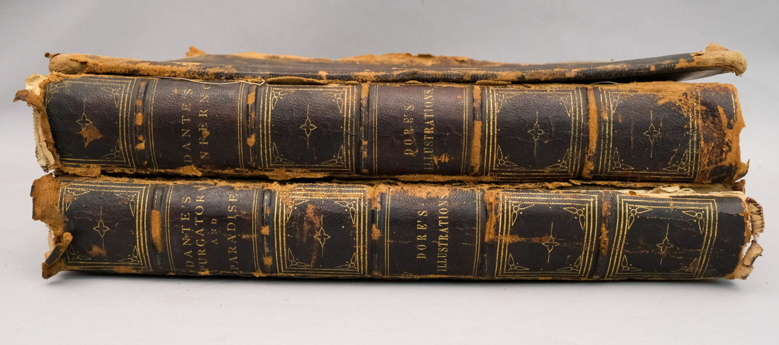 1866 Illustrated Dante's Purgatory & Paradise: 2 books, London & New York. Illustrated by famed artist Gustave Dore.