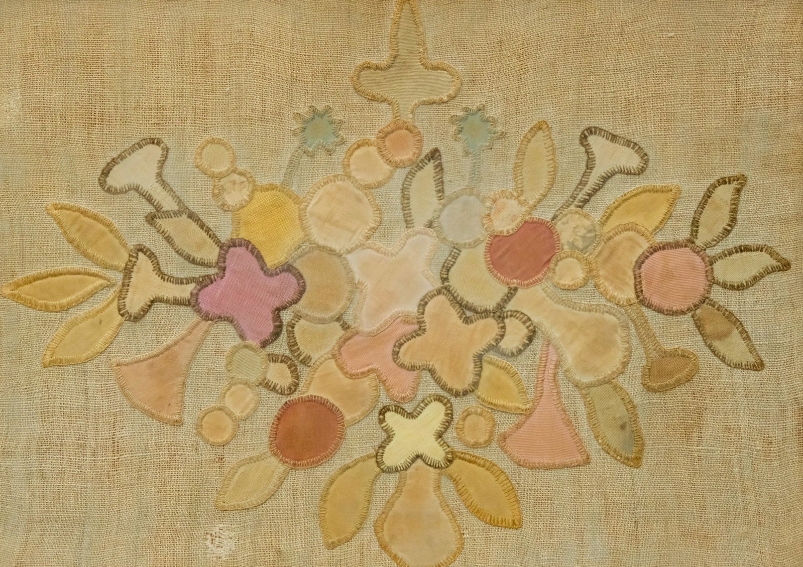 Framed Early American Textile: American, ca. 1820, old label verso explains that this piece of linen was spun and woven by Mary Brush Church of Fairfield, CT., along with a detailed history, 14 1/8" x 19 5/8" sight size, 15 3/4" x 