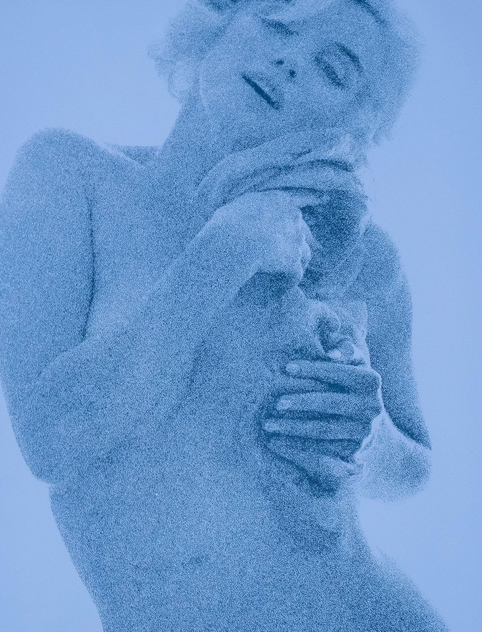 Bert Stern, "Marilyn Monroe": Bert Stern (American, 1929-2013) Blue on Blue Marilyn Monroe, serigraph and silkscreen on paper, by Marilyn's favorite photographer, pencil signed and numbered 277/300, 32" x 40" sheet size, unframed.