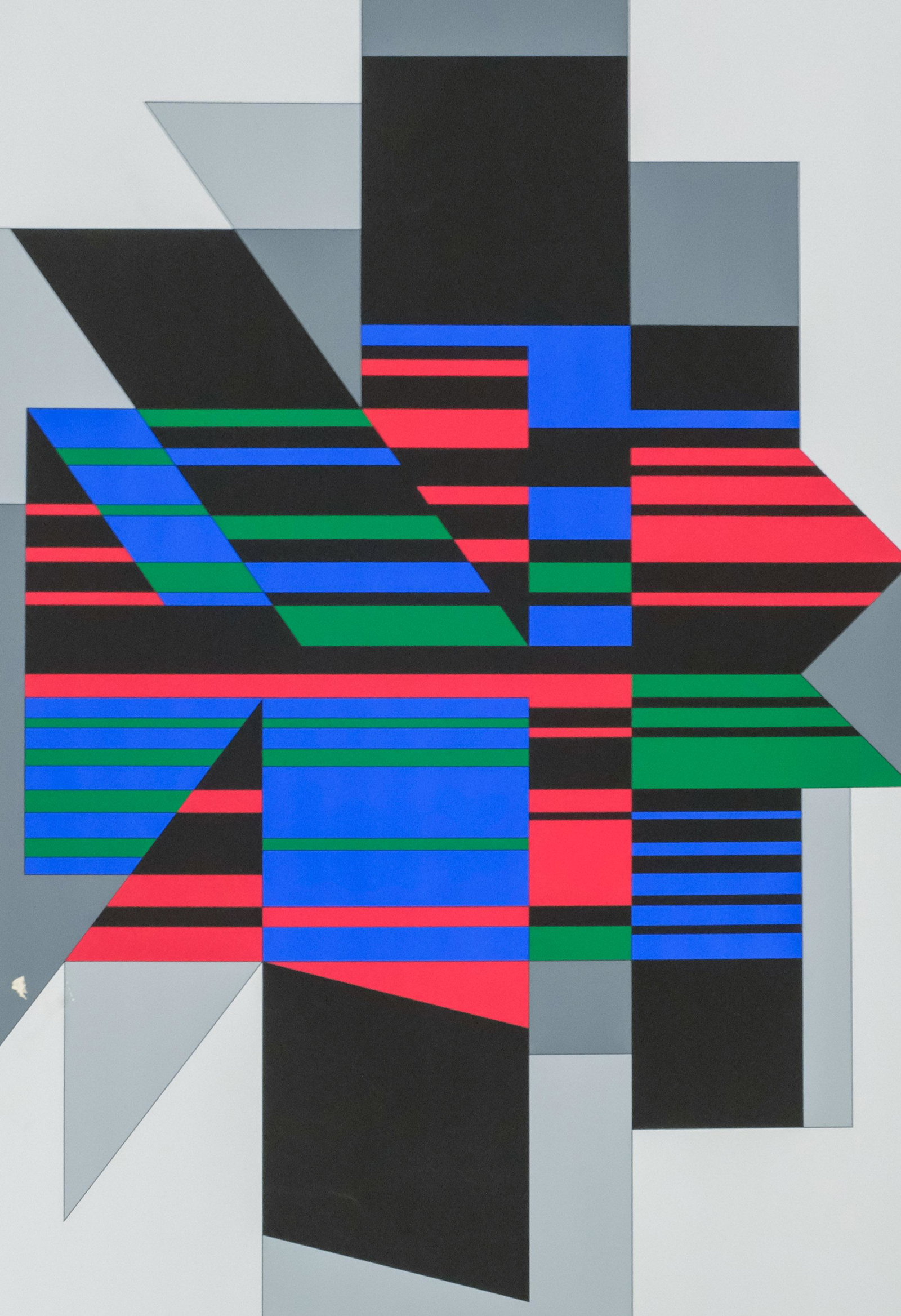 Victor Vasarely, Op-Art Serigraph: Victor Vasarely (French/Hungarian, 1906-1997), op-art serigraph, title unknown, edition 235/300, pencil signed and numbered l.r., 30" x 41" unframed. Proceeds from this lot to benefit The Print Club o