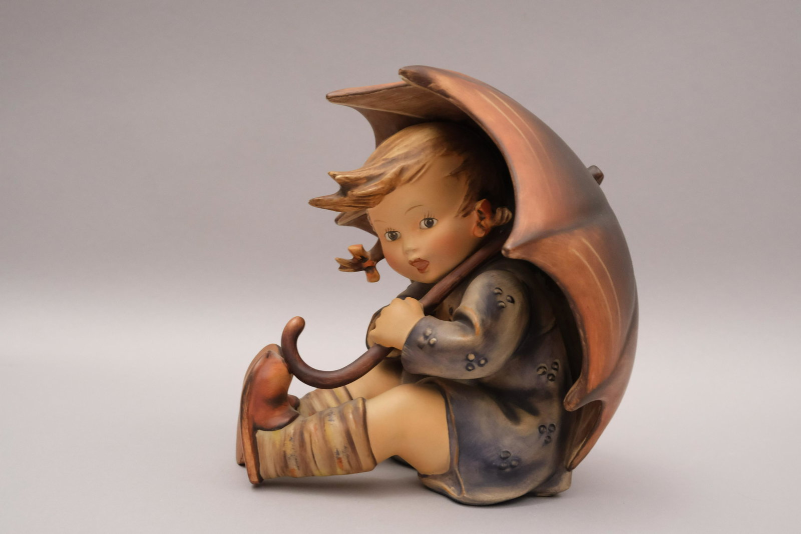 Large Hummel Figurine Umbrella Girl: Marked as shown. 8".