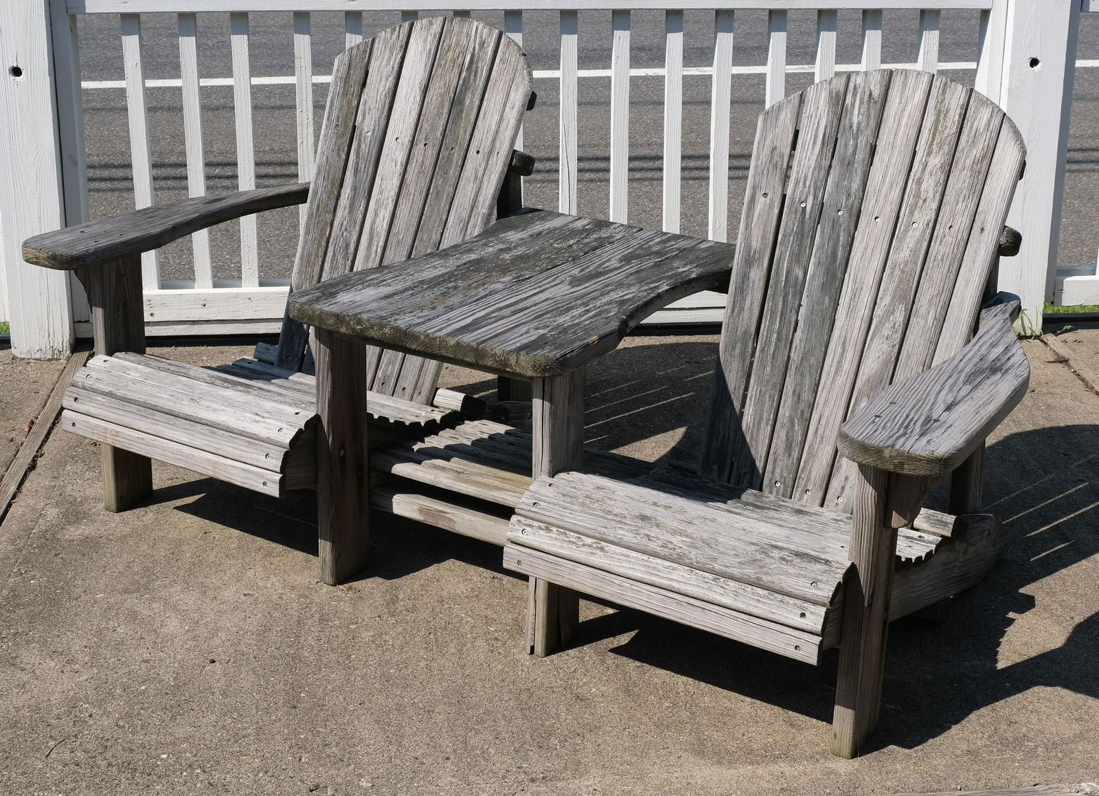 Solid Wood Double Adirondack Chair with Table (1 of 6)