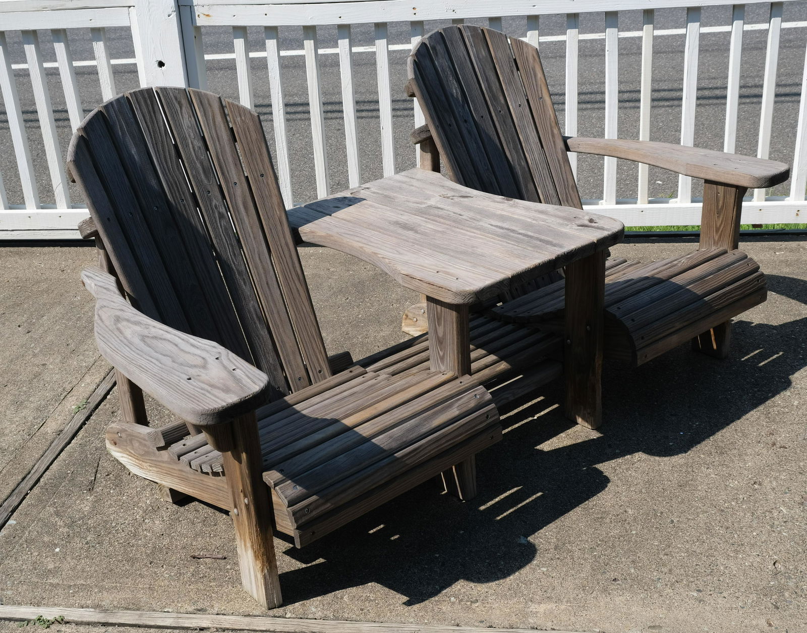 Solid Wood Double Adirondack Chair with Table (1 of 7)