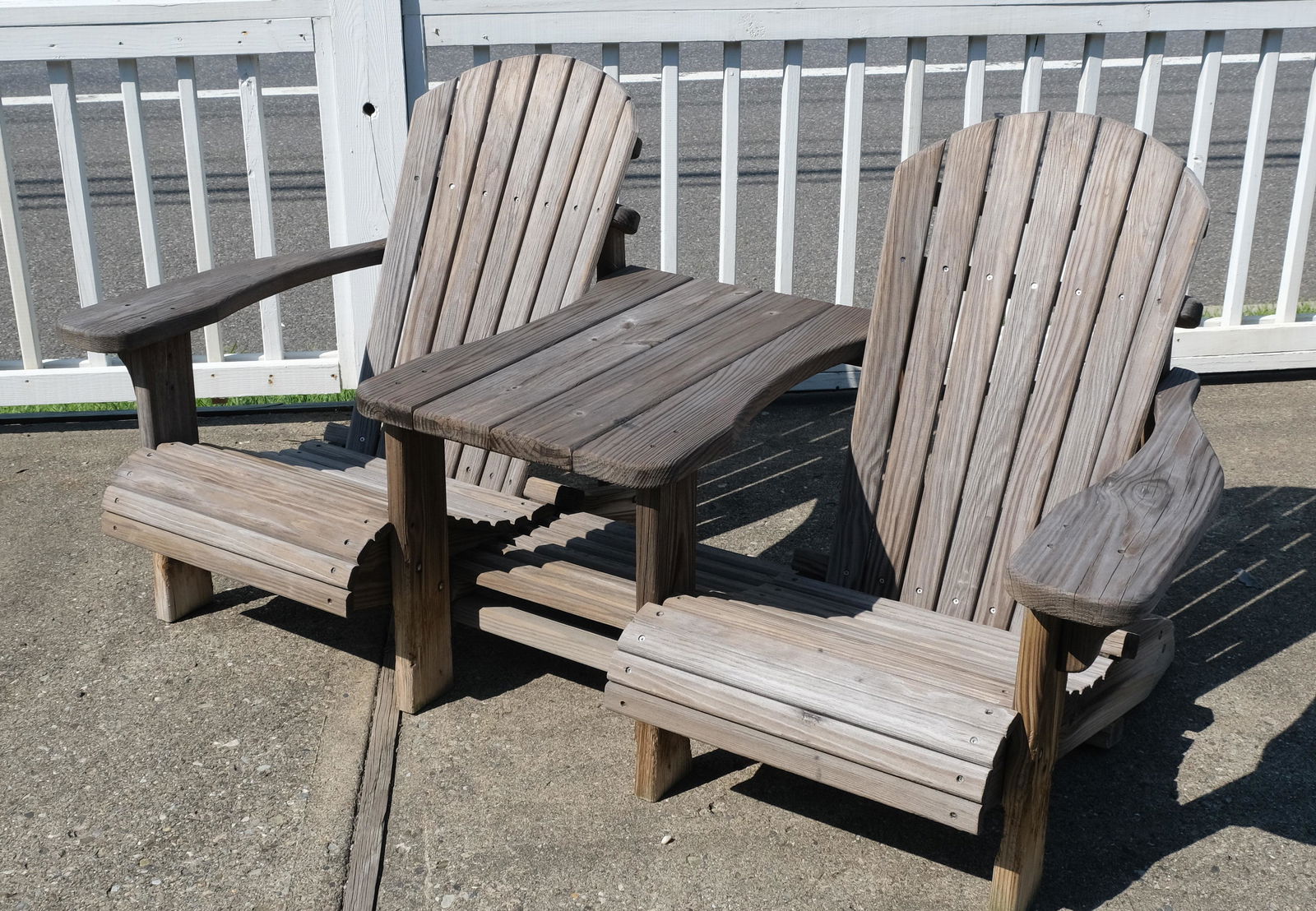 Solid Wood Double Adirondack Chair with Table (1 of 6)