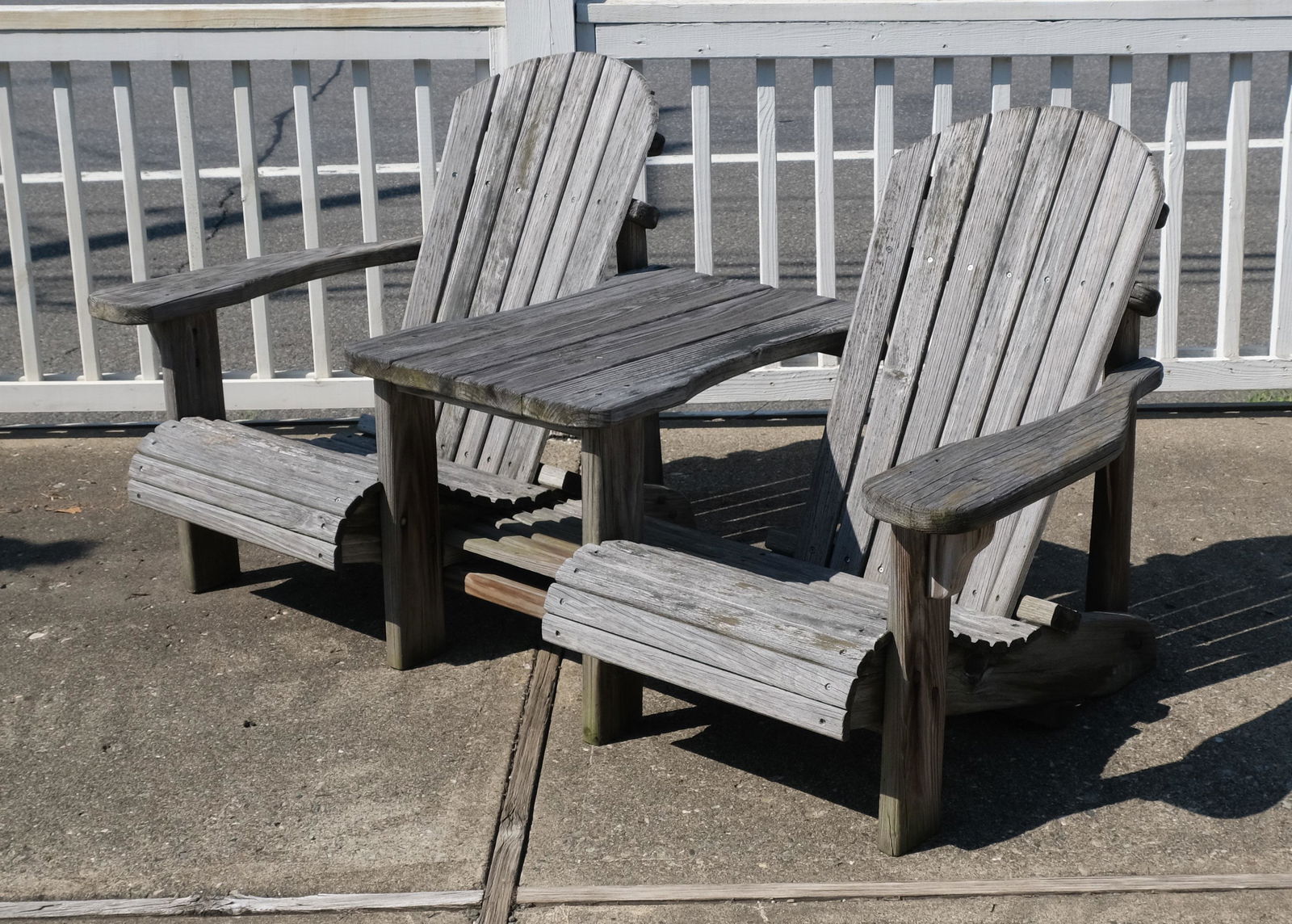 Solid Wood Double Adirondack Chair with Table. (1 of 7)