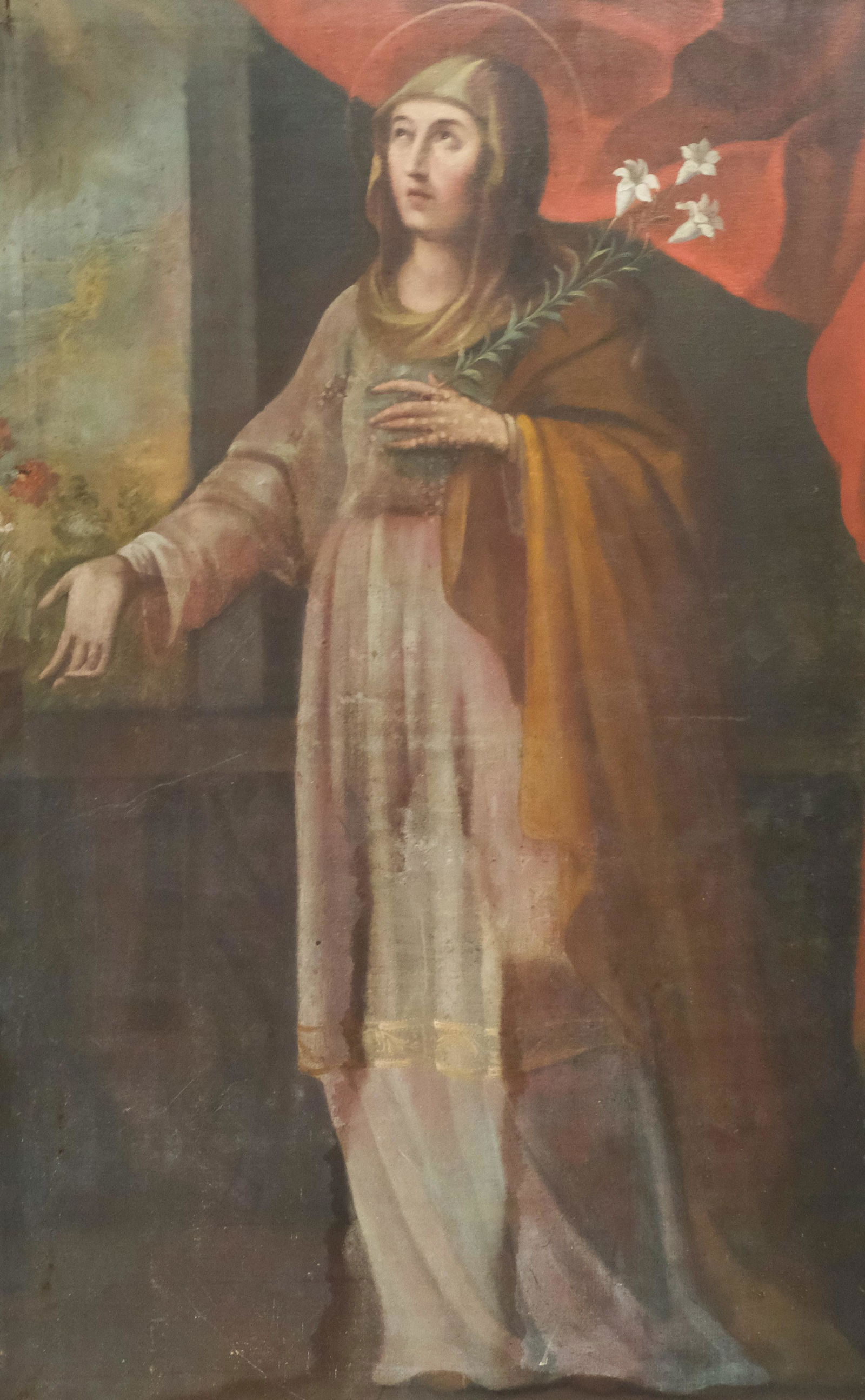 Cuzco School, Mary With White Lilies (1 of 5)