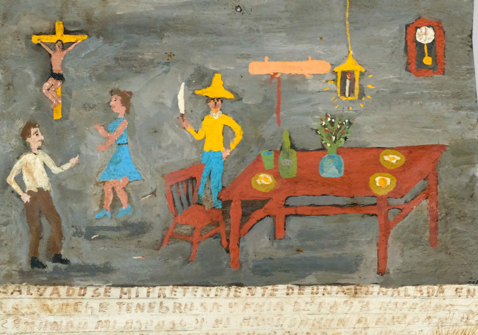 Mexican Religious Retablo Painting 1898 (1 of 4)