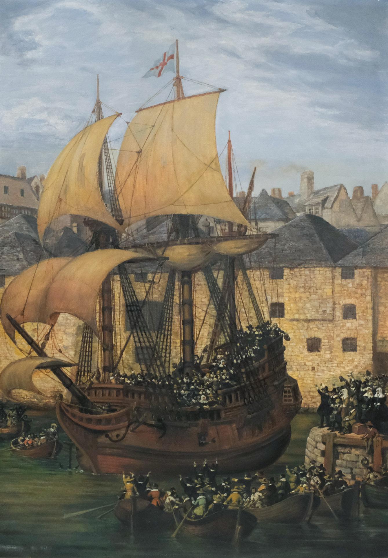 Gustave Alaux, "Depart des Pilgrim Fathers" (1 of 7)