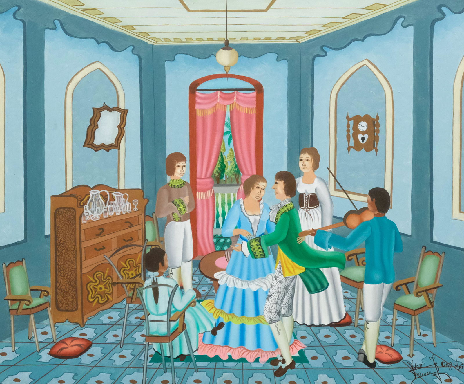 Yves Etienne, Cap Haitian School Painting (1 of 6)