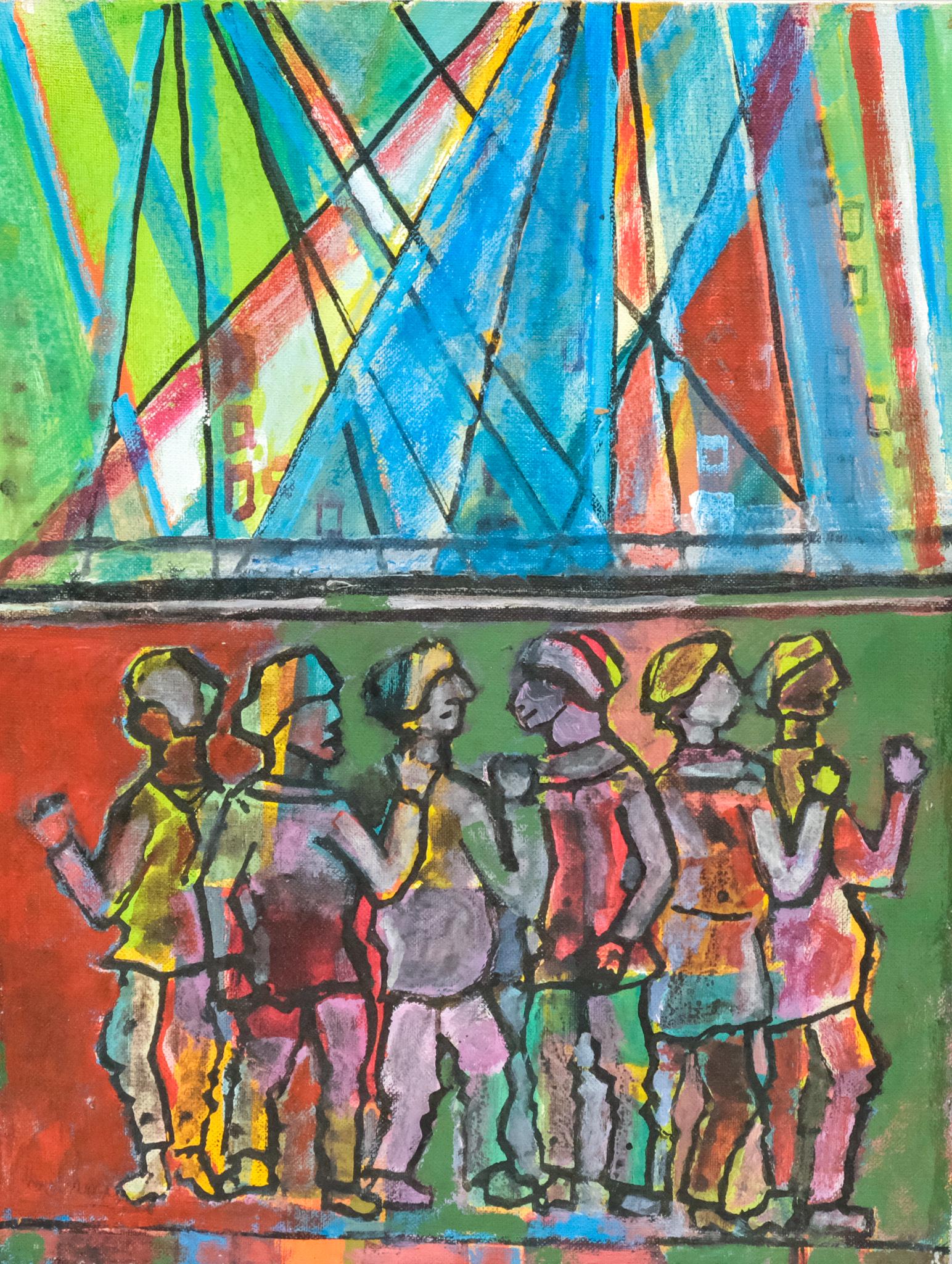 Irving George Lehman, Figures on a Bridge (1 of 5)