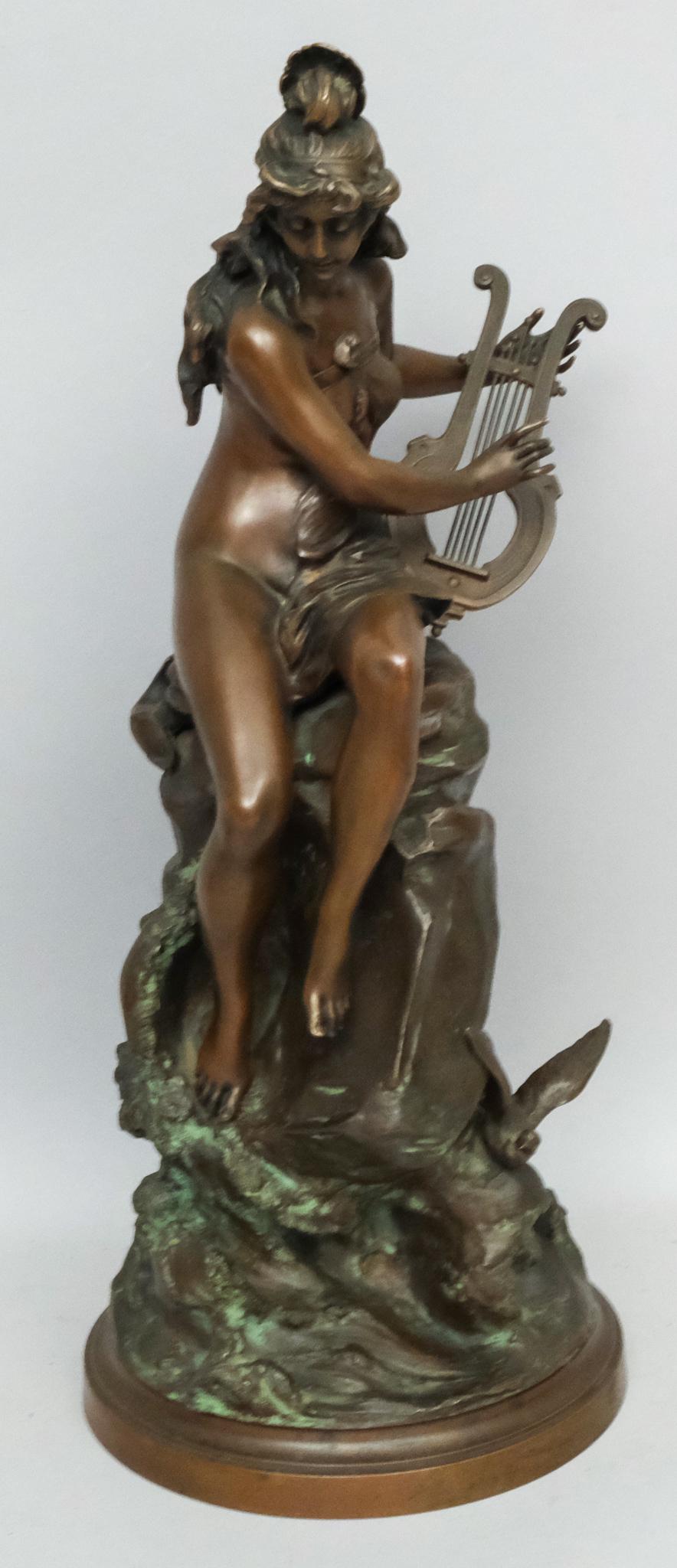 Ignaz Mansch Belle Epoque Bronze of Maiden Playing (1 of 10)