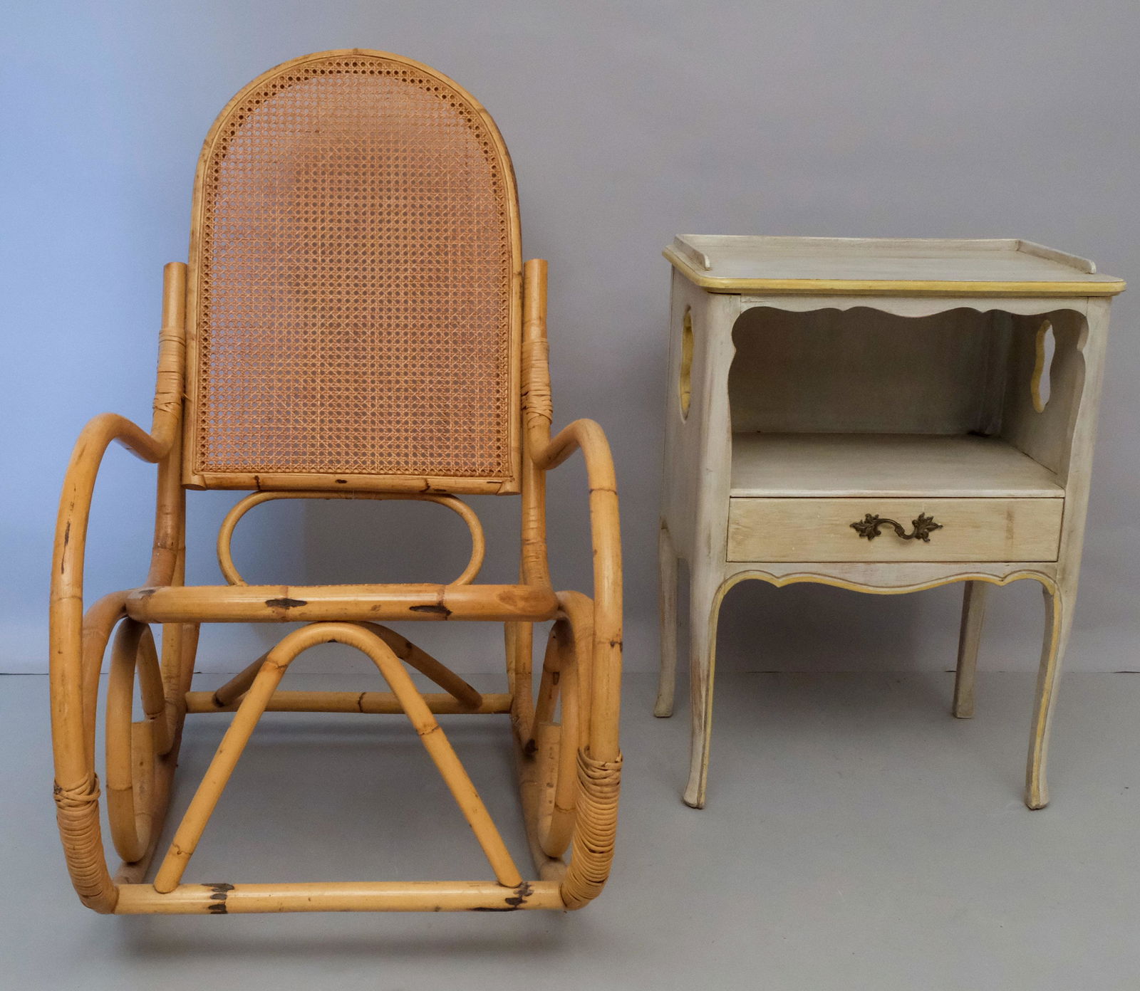 Thonet Bentwood Rocking Chair & Painted Side Table (1 of 7)