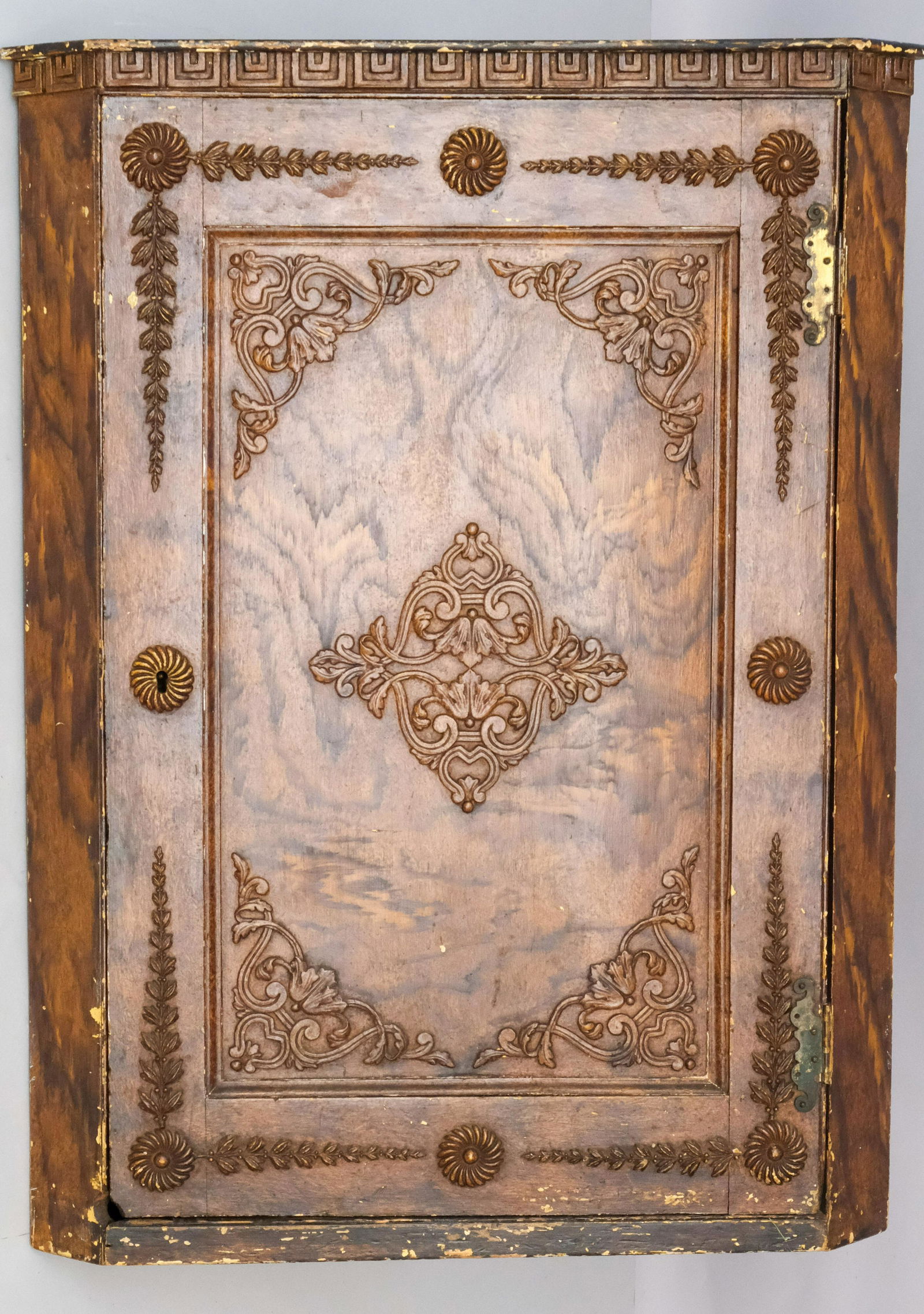 Grain Painted Corner Cupboard (1 of 8)