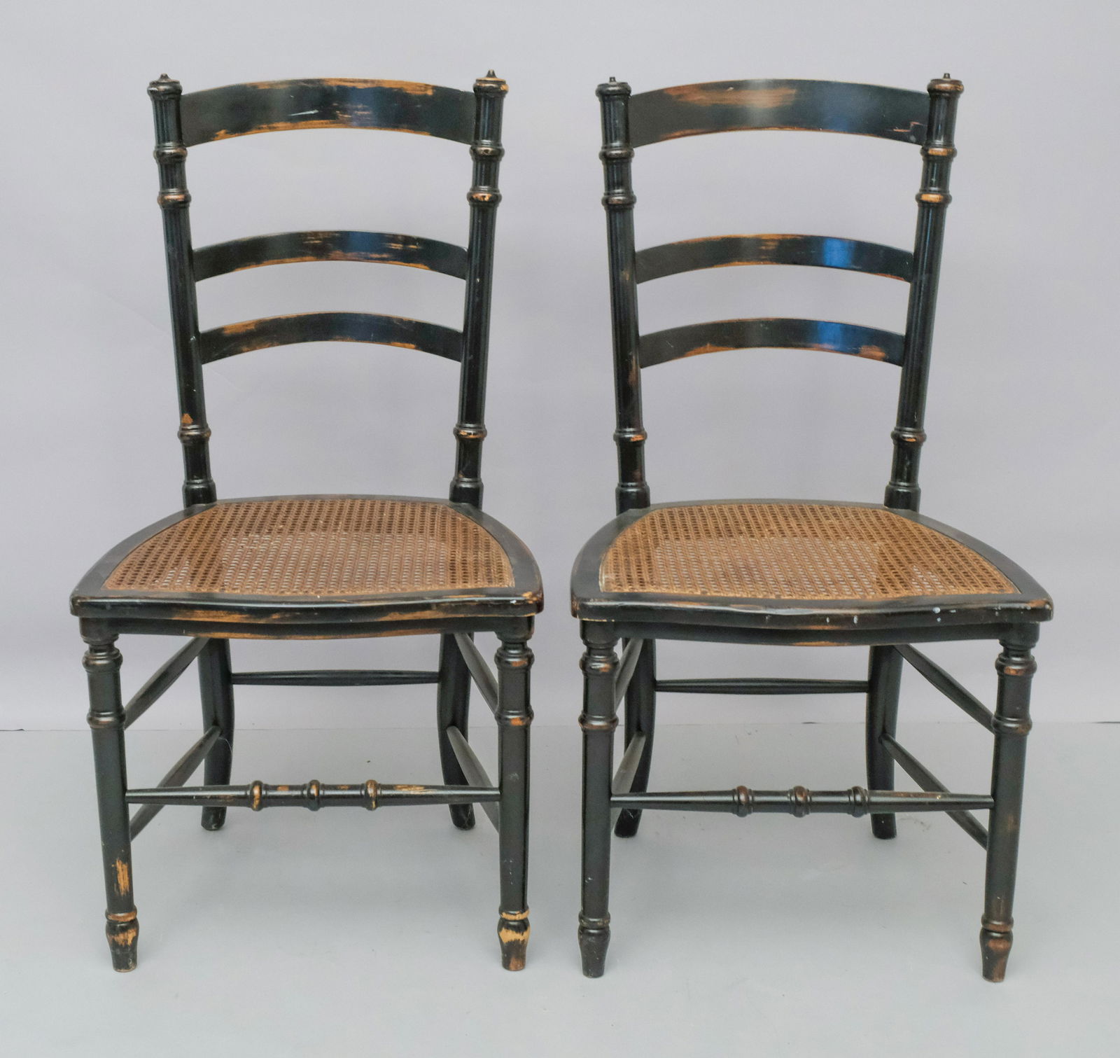 Pair of Regency Style Faux Bamboo Side Chairs (1 of 7)
