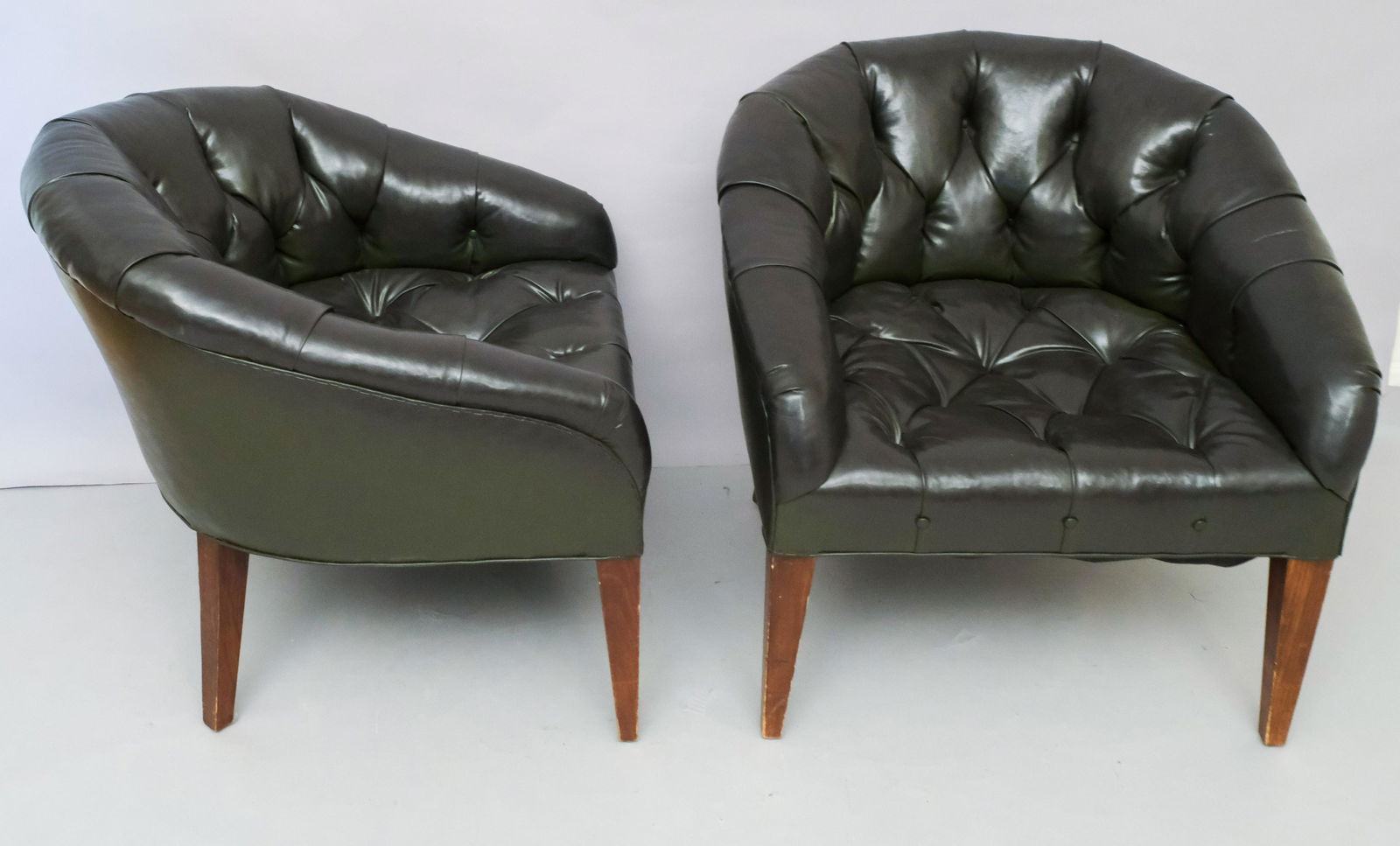 Pair of Button Tufted Leather Club Chairs (1 of 8)