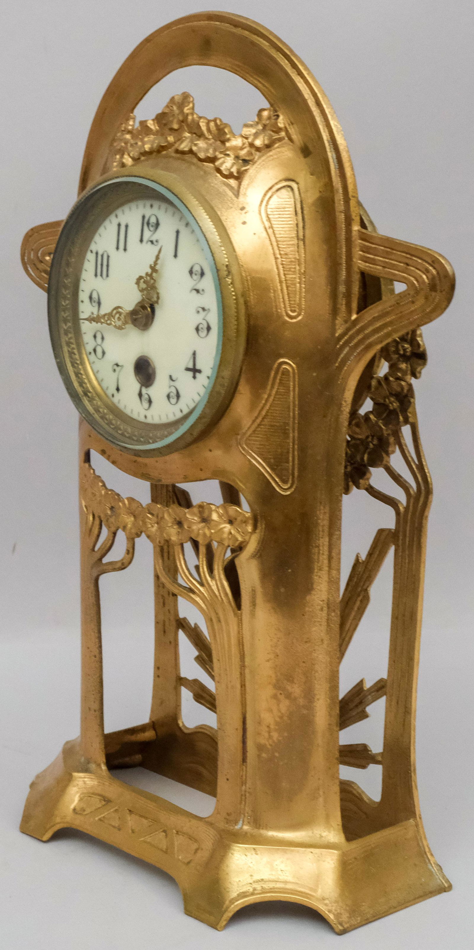 Brass Art Nouveau Mantle Clock (1 of 10)