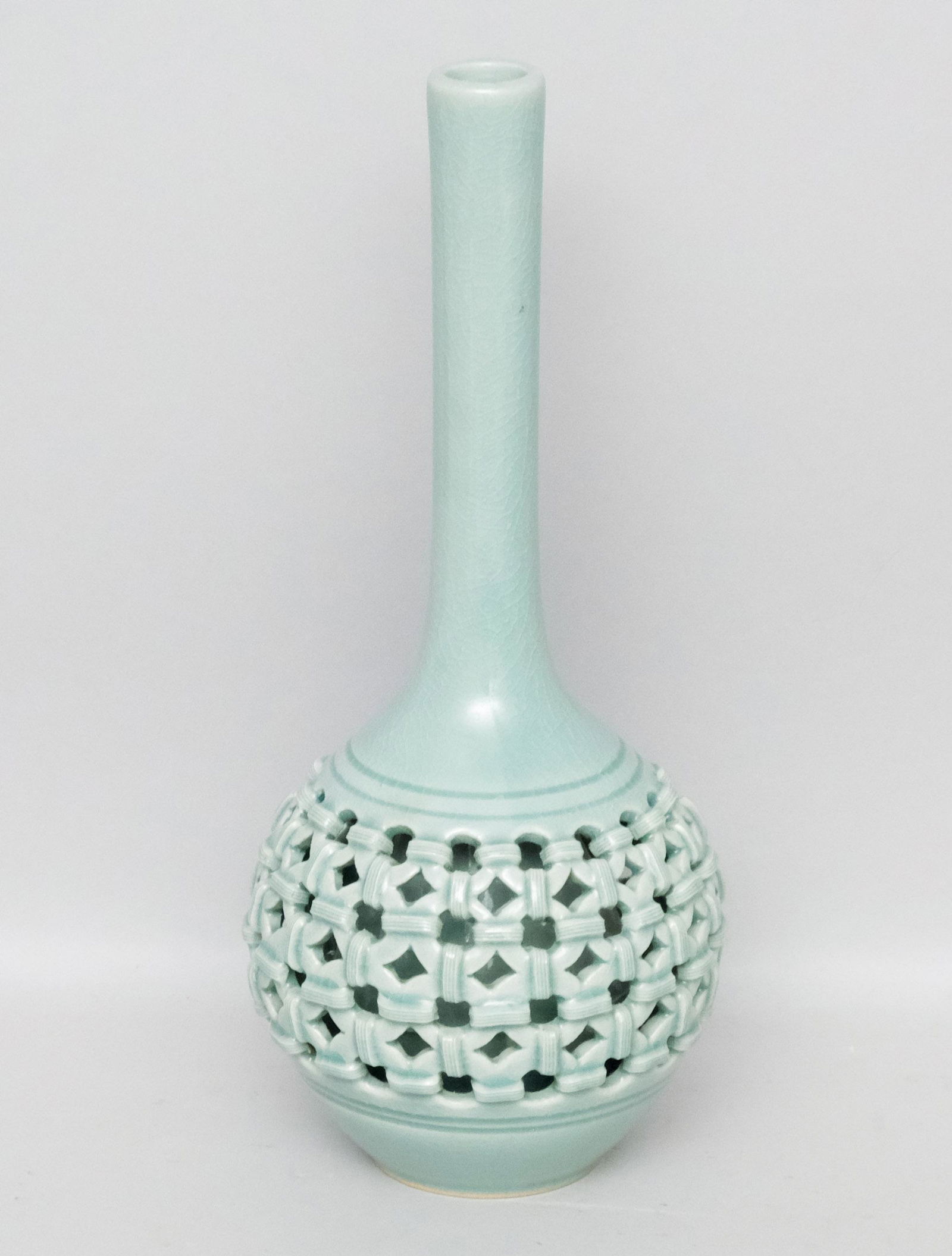 Antique Chinese Celadon Vase with Reticulated Body (1 of 5)