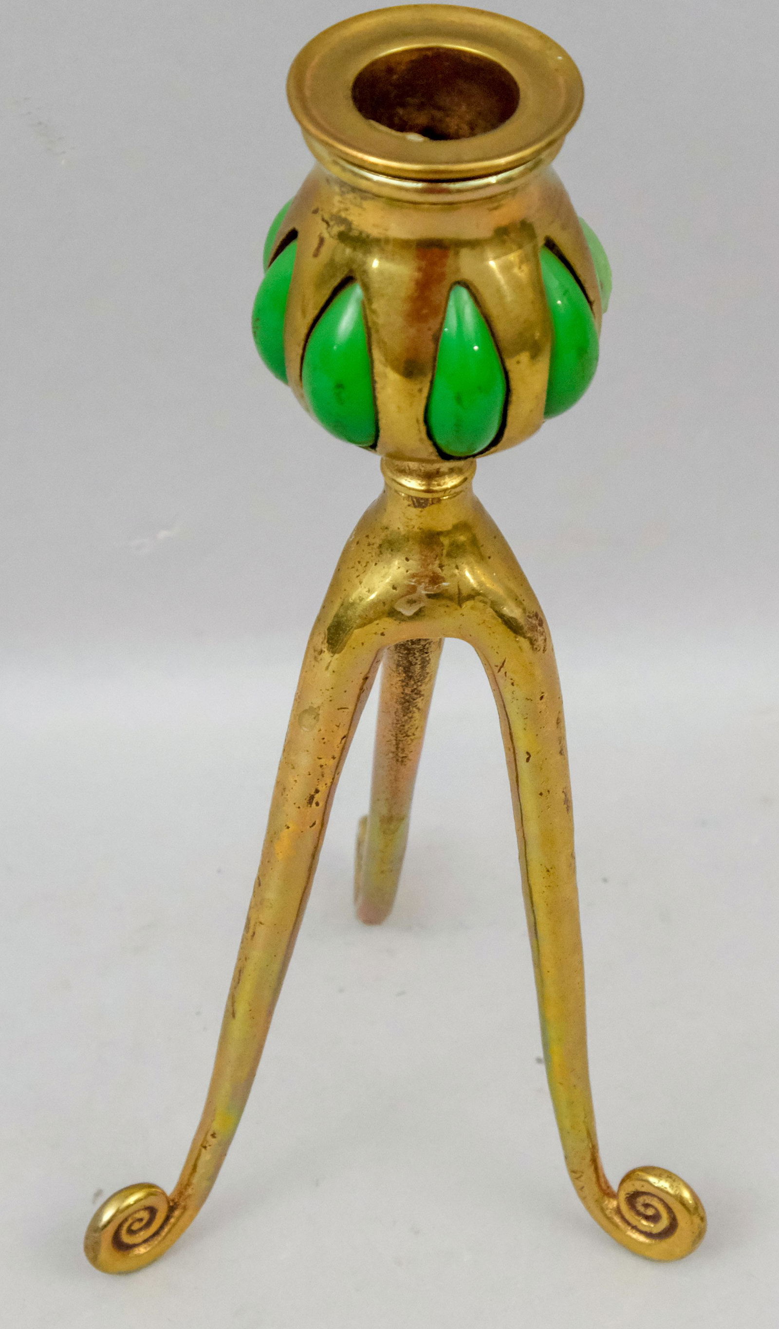 Tiffany Studios Bronze & Favrile Glass Candlestick (1 of 8)