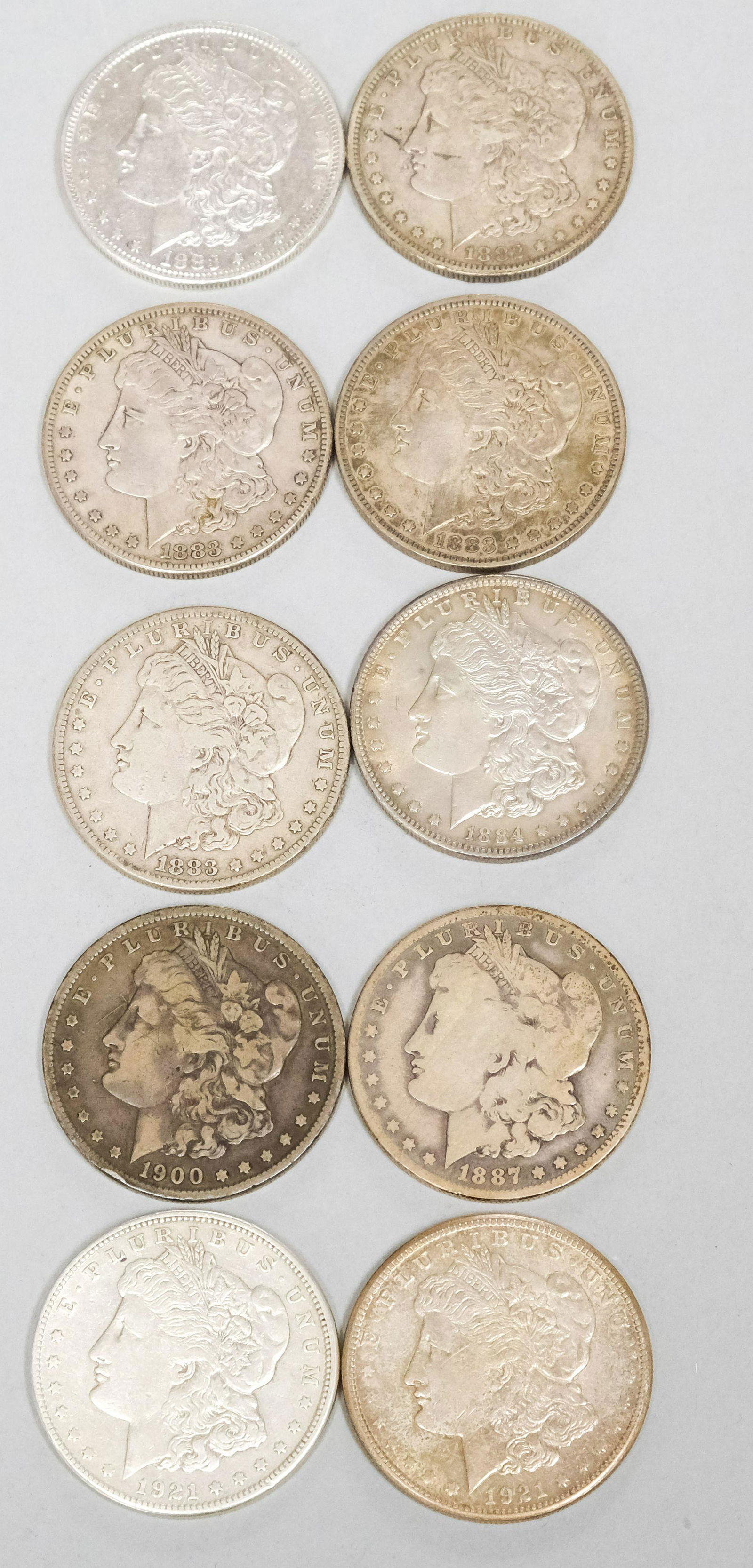 Lot of 10 American Morgan Silver Dollars (1 of 3)