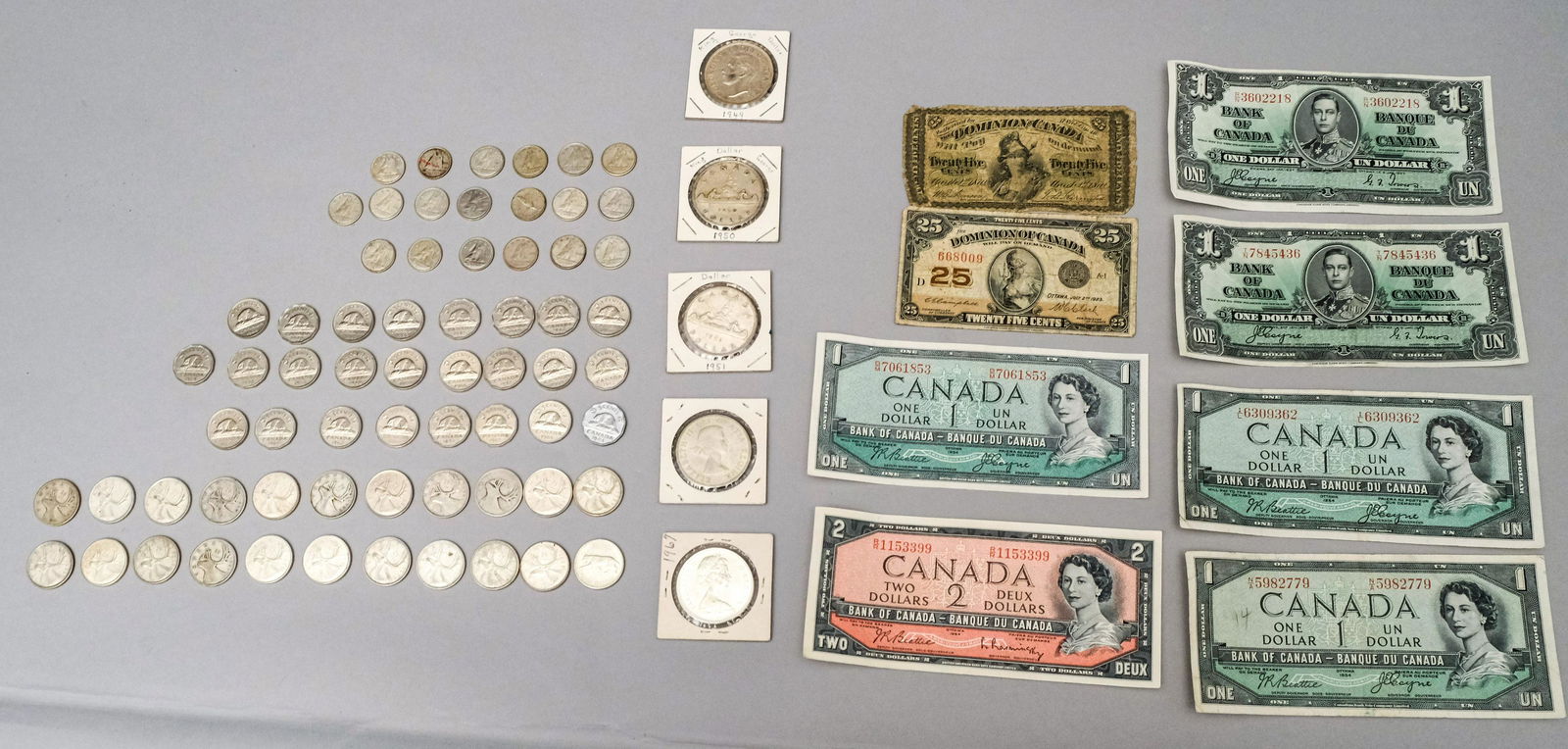 Lot of Canadian Currency Coins & Paper (1 of 7)