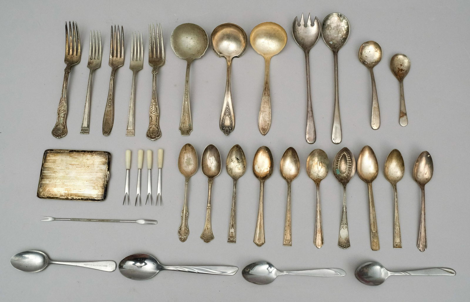 Sterling Cigarette Case with Silverplate Flatware (1 of 9)