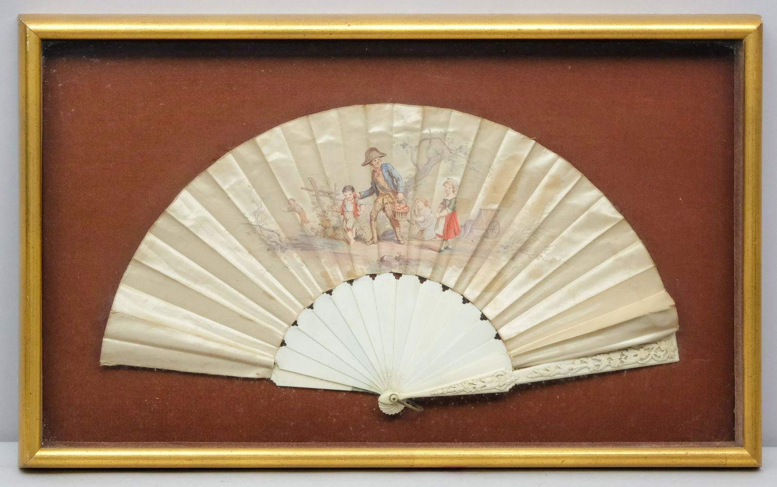 French 19th Century Hand Painted Silk Fan (1 of 6)