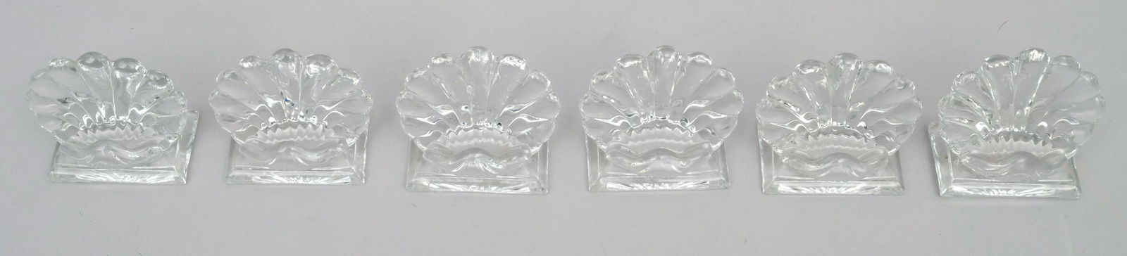 6 Shell Form Baccarat Crystal Placecard Holders (1 of 9)