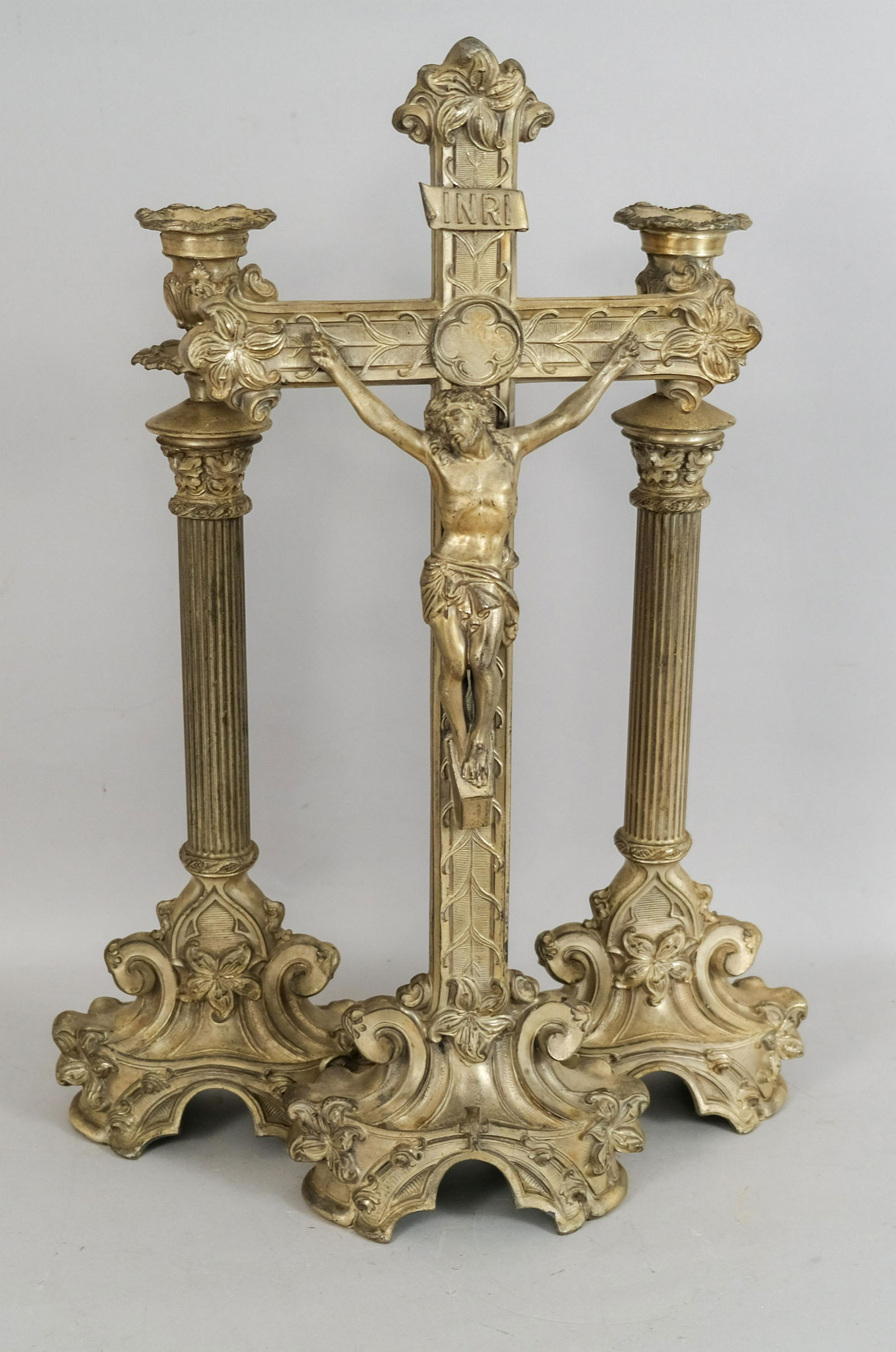 Large White Metal Liturgical Garniture Set (1 of 7)