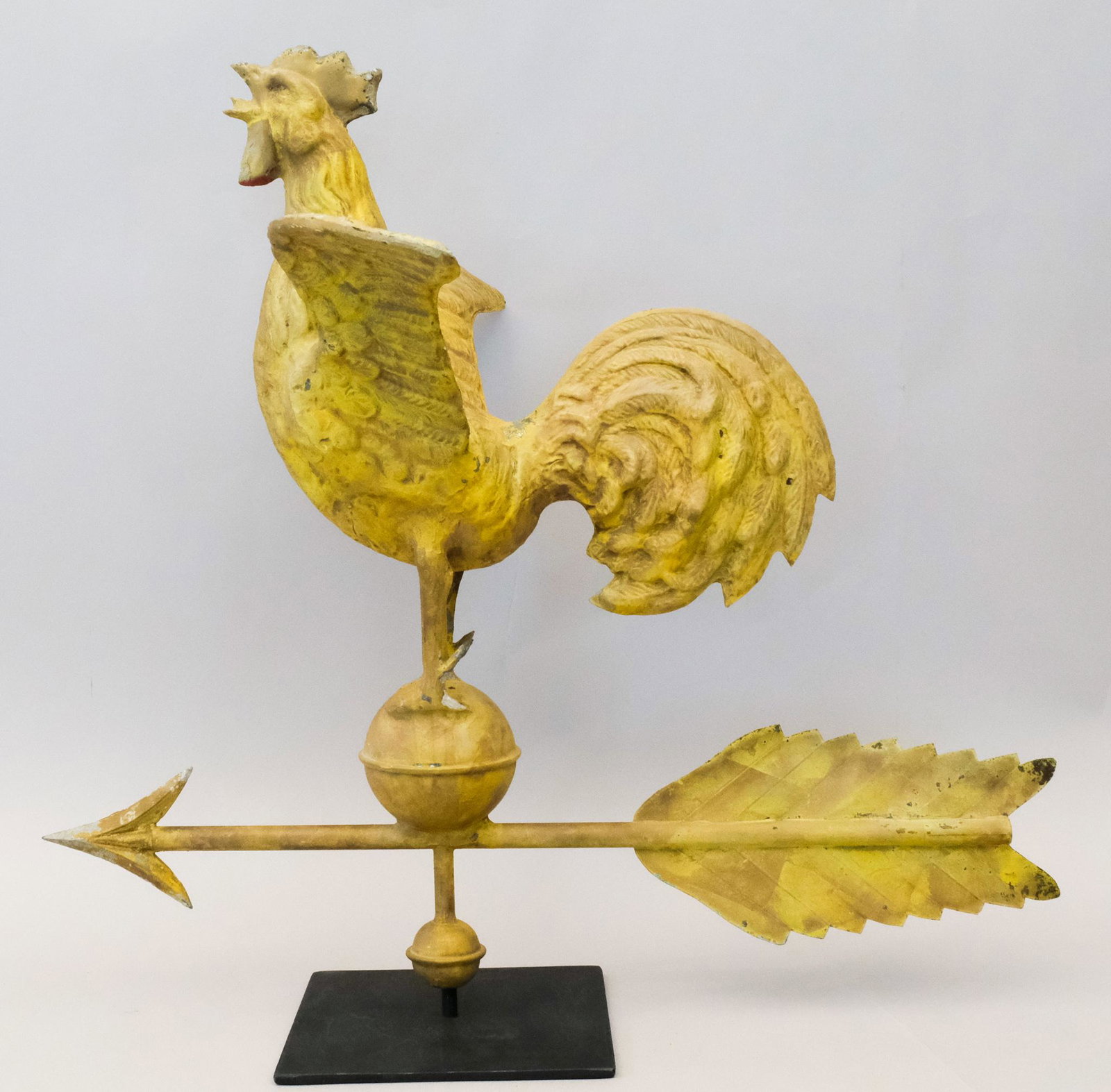 Full-Bodied Copper Crowing Weathervane in Yellow (1 of 6)