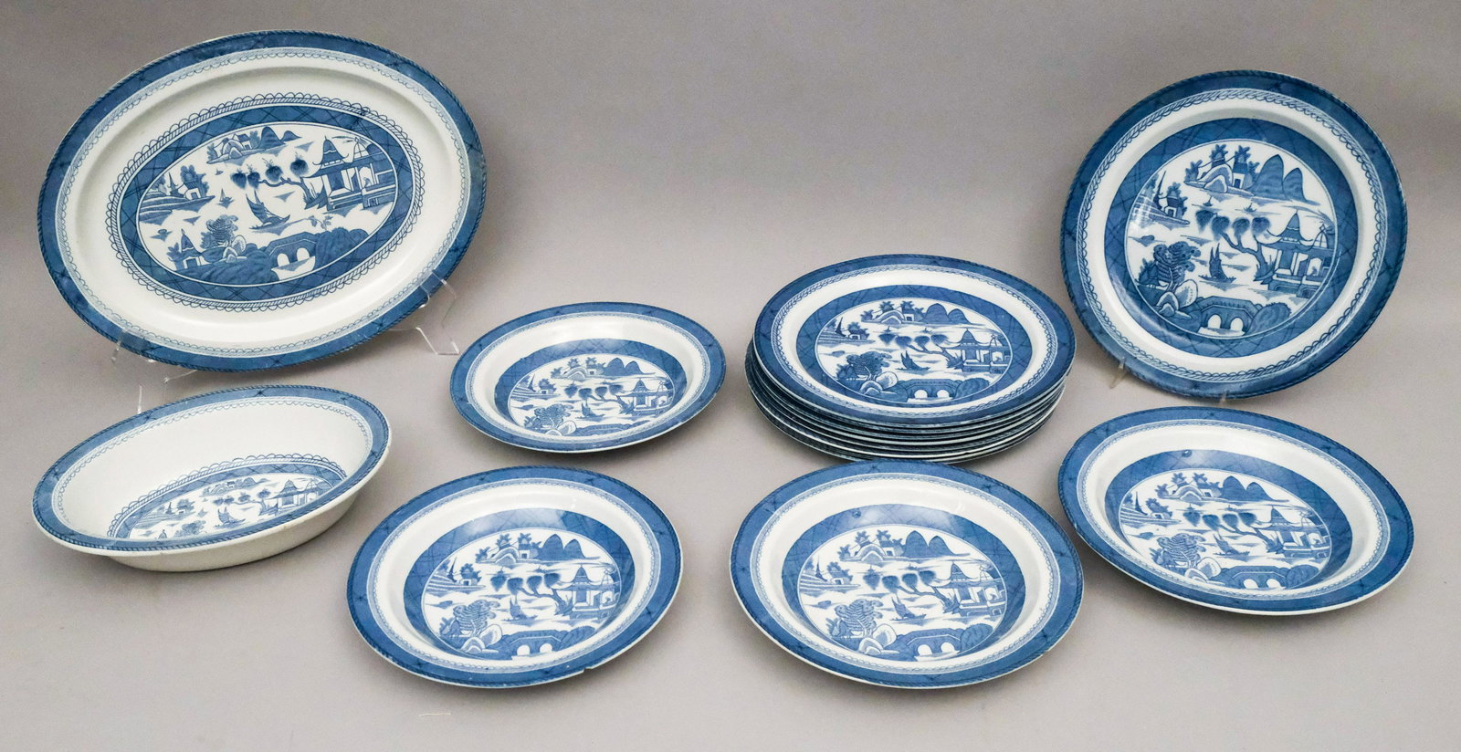 Wood & Sons "Canton" Blue Dinner Service (1 of 6)