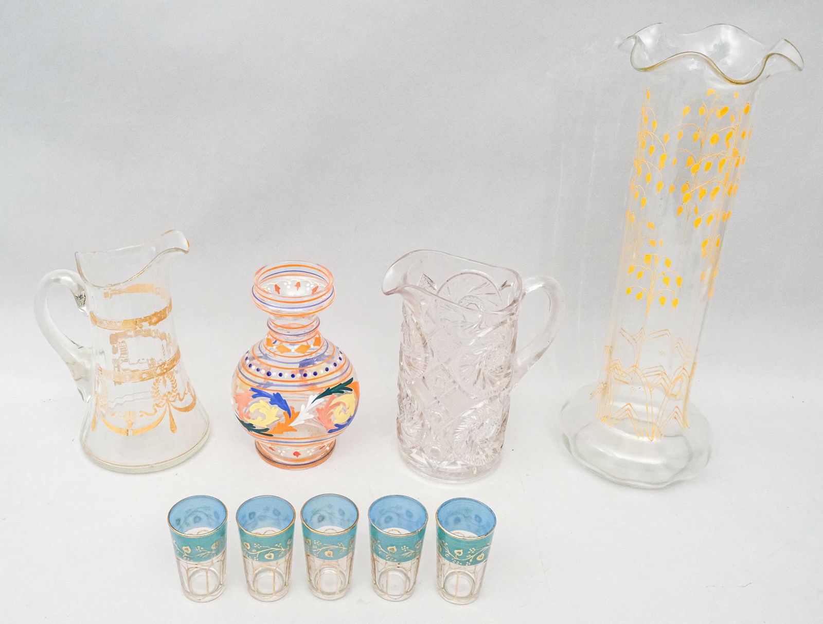 Group of Decorated Glass Tableware (1 of 9)