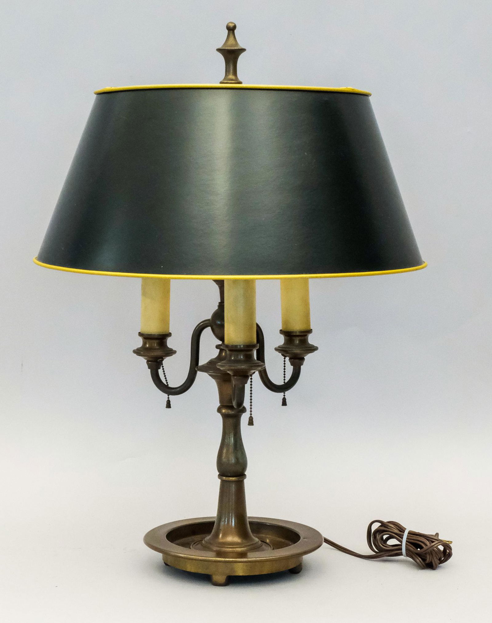Vintage Brass 3-Light Bouillotte Lamp (1 of 7)