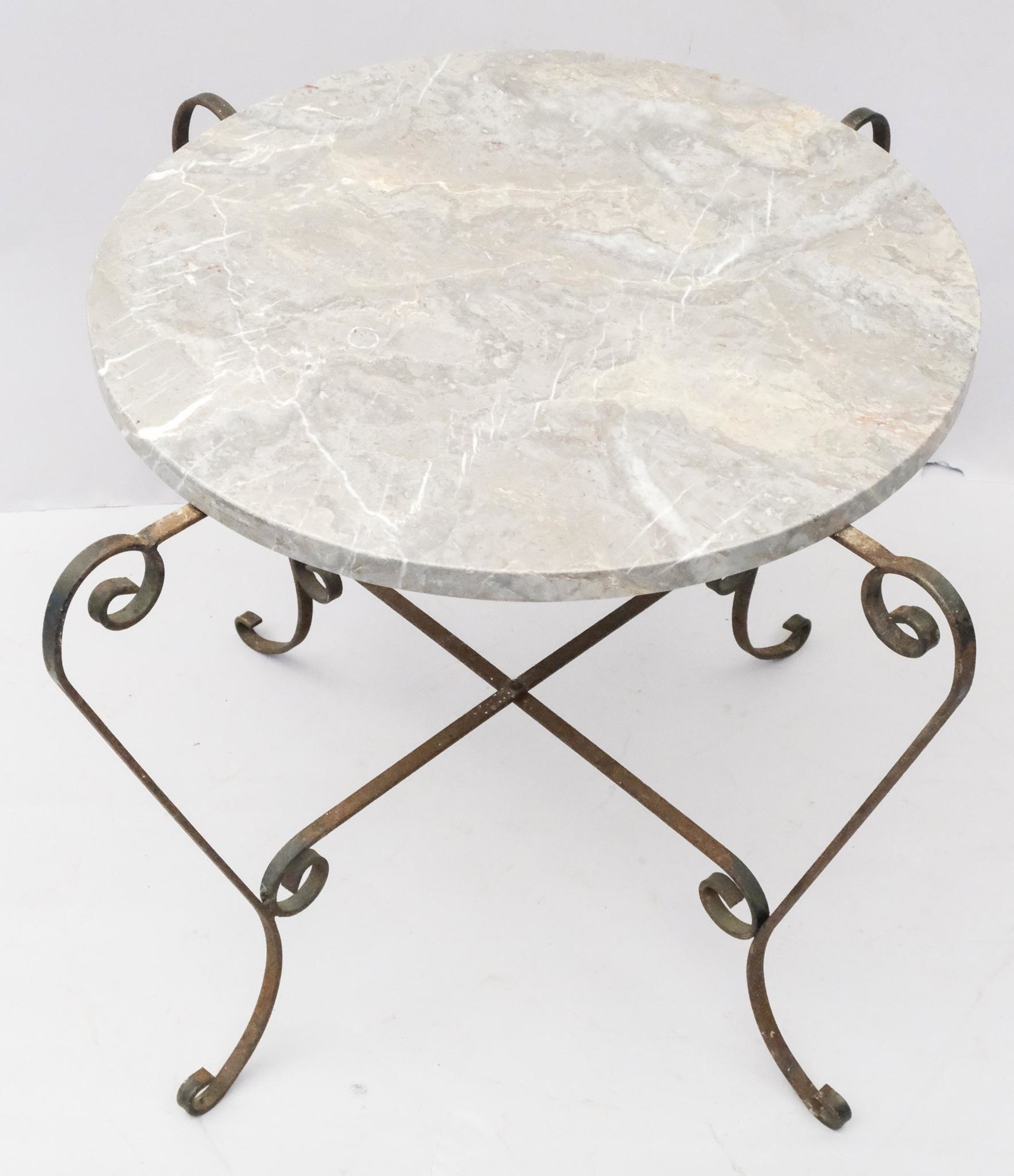 Marble Topped Garden Table with Iron Base (1 of 6)