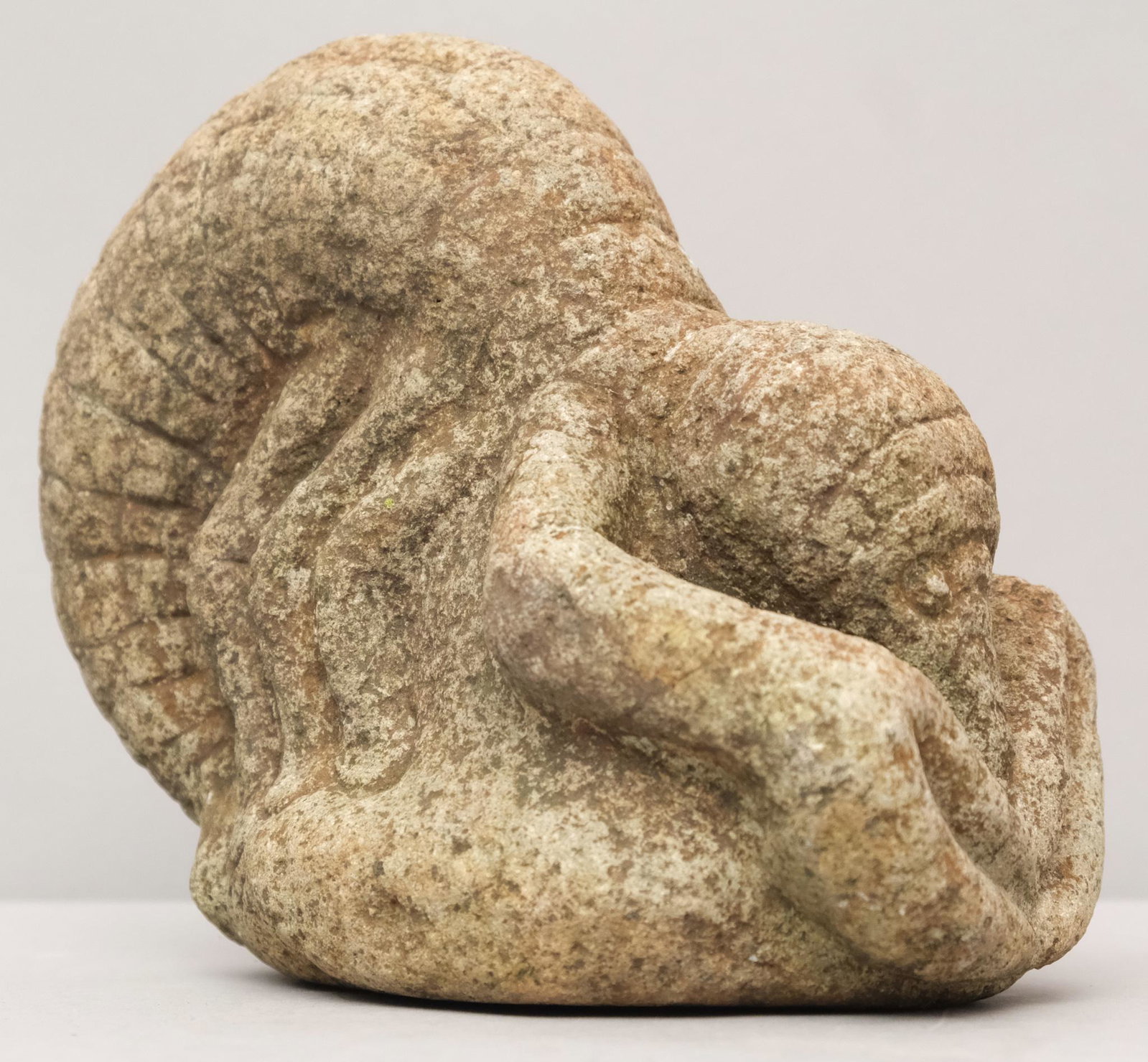 Kafkaesque Sculpture Of Lobster Man: Cast stone and in pouncing pose. Unsigned. 6 1/2" x 8".