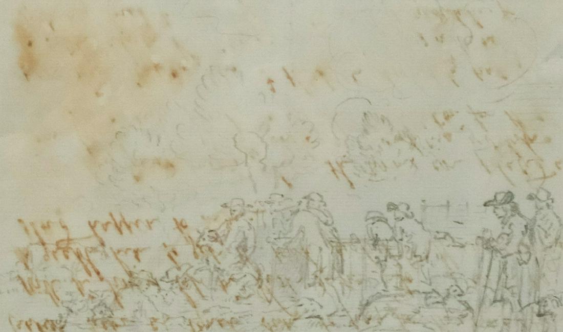 Attr., Benjamin West, 18th Century Letter With Sketch (1 of 6)