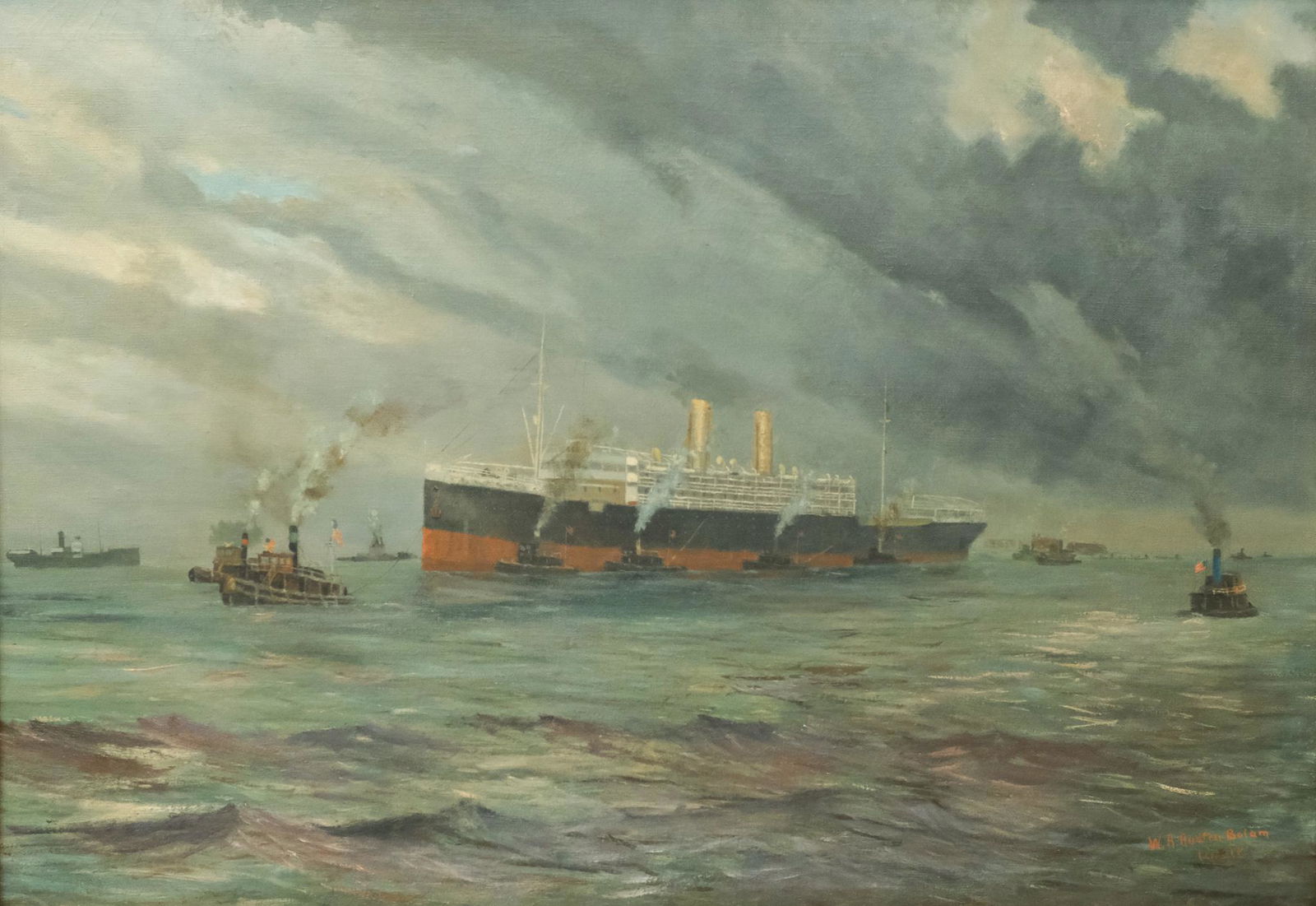 W.R. Austen Bolam, Ocean Liner in NY Harbor (1 of 7)