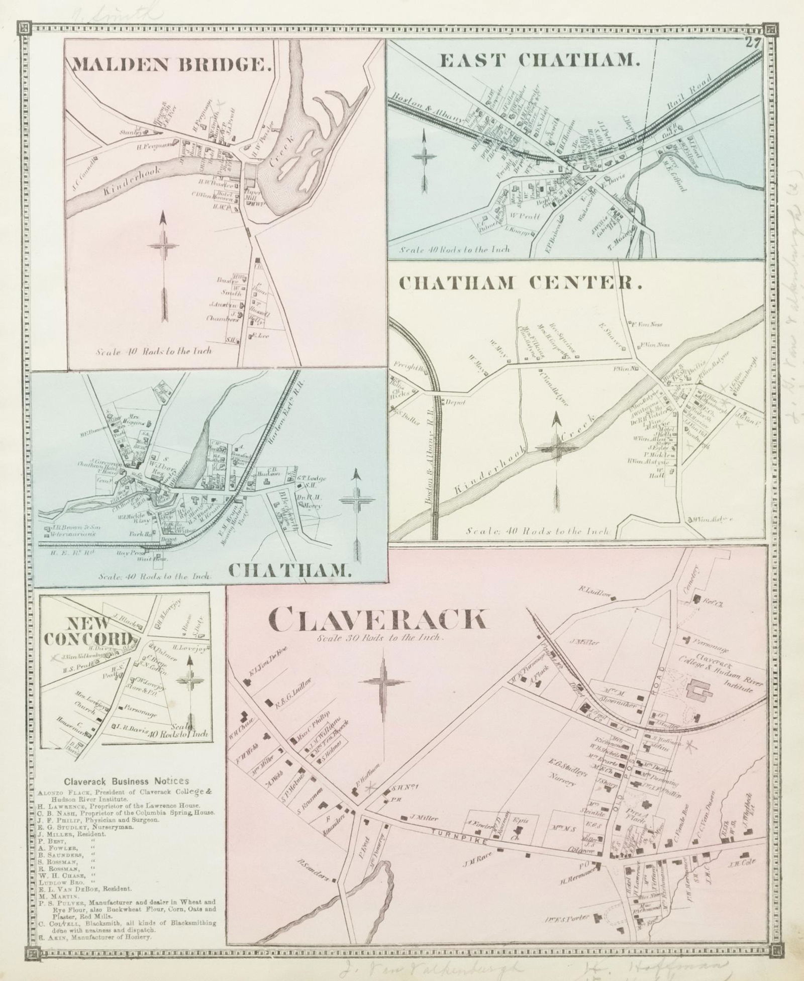 Framed Page from Columbia County Atlas, 1873 (1 of 8)