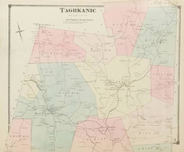 1873 Taghkanic New York Map, Columbia County Atlas (0066) on Mar 29