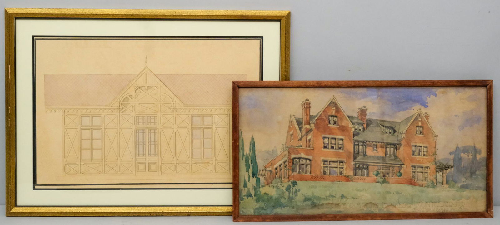 Lot of Two Architectural Sketches (1 of 9)