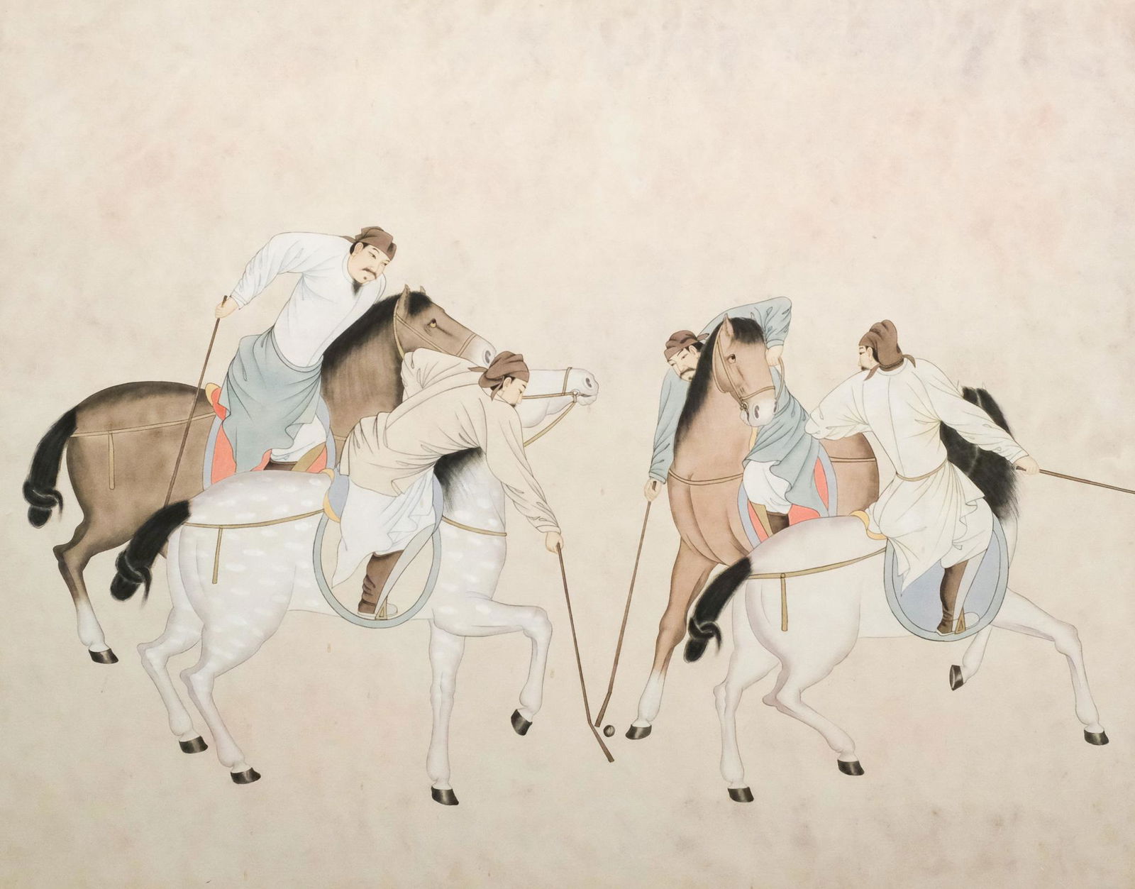 Indian Mughal Painting, Polo Match (1 of 4)
