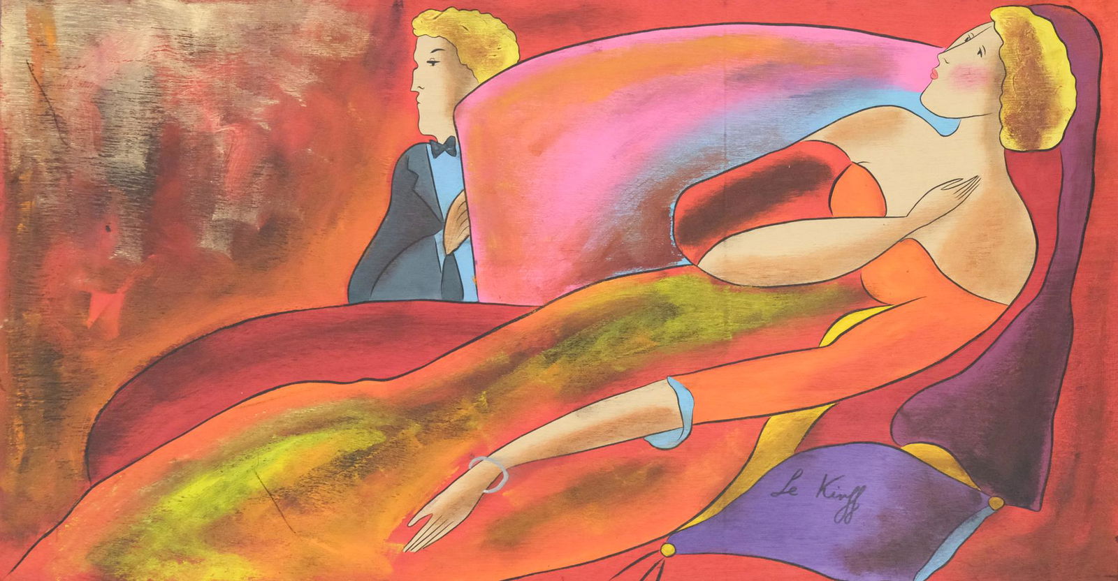 Linda Le Kinff, Woman in Orange Dress (1 of 3)